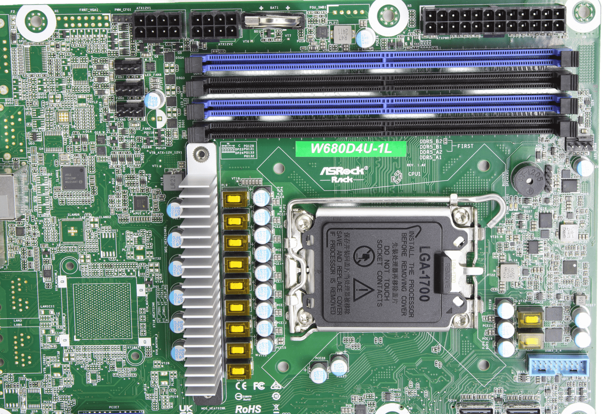 ASRock Rack W680D4U-1L Server Mainboard - Micro-ATX - Intel LGA-1700 + IO Shield | 10080 (Bild 6 von 10)
