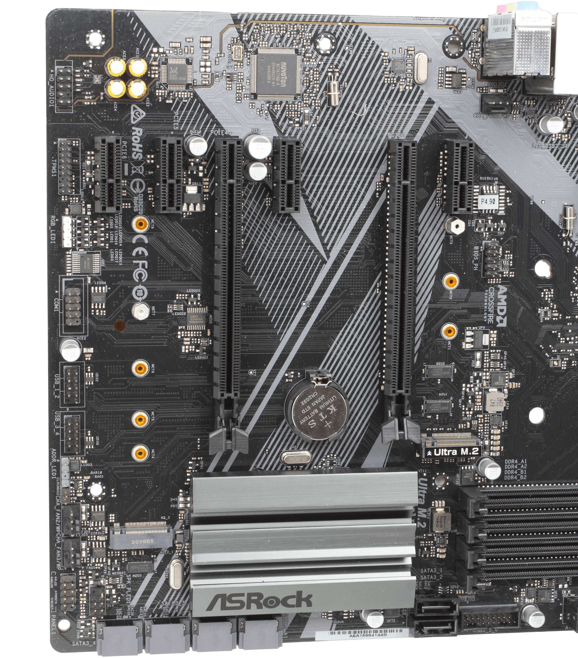 ASRock B450 Pro4 Rev.2 ATX Mainboard - Sockel AM4 4x DDR4 PCIe3x16 + I/O Shield | 10132 — PCIe-Slot (Bild 6 von 6)