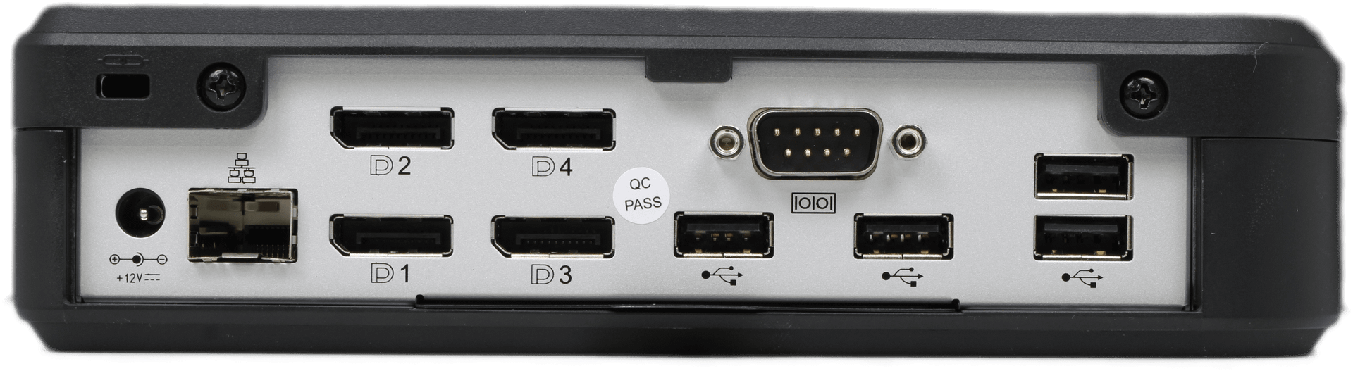 IGEL H860C Thin Client AMD V1605B 8GB DDR4 8GB eMMC USB-C SFP Port Standfuß PSU | 10068 — Rückansicht (Bild 4 von 6)