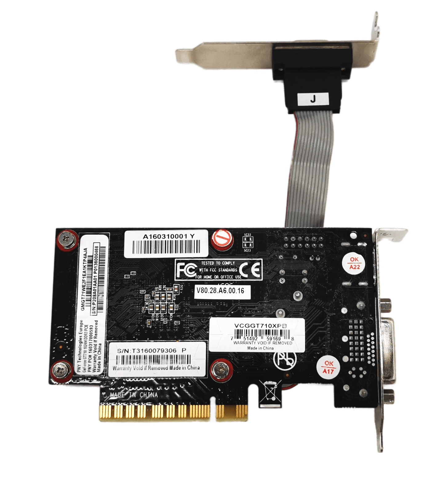 PNY GeForce GT710 Grafikkarte | 1GB DDR3 PCIe | HDMI DVI VGA | Low Profile | 336 (Bild 3 von 4)