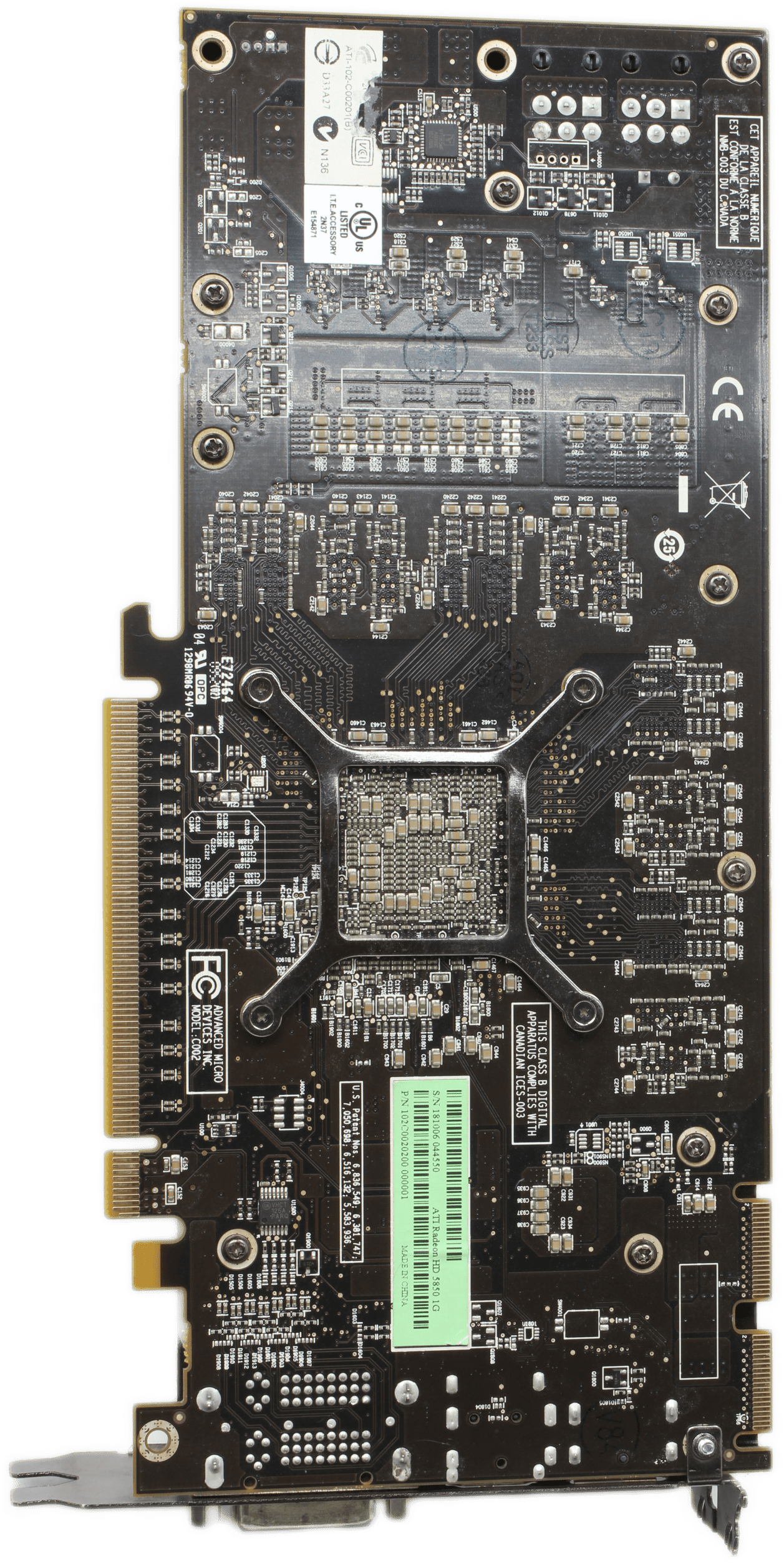 AMD Radeon HD 5850 Grafikkarte 1 GB 256-Bit GDDR5 2x DVI 1x DisplayPort 1x HDMI | 9998 — Unterseite (Bild 7 von 8)