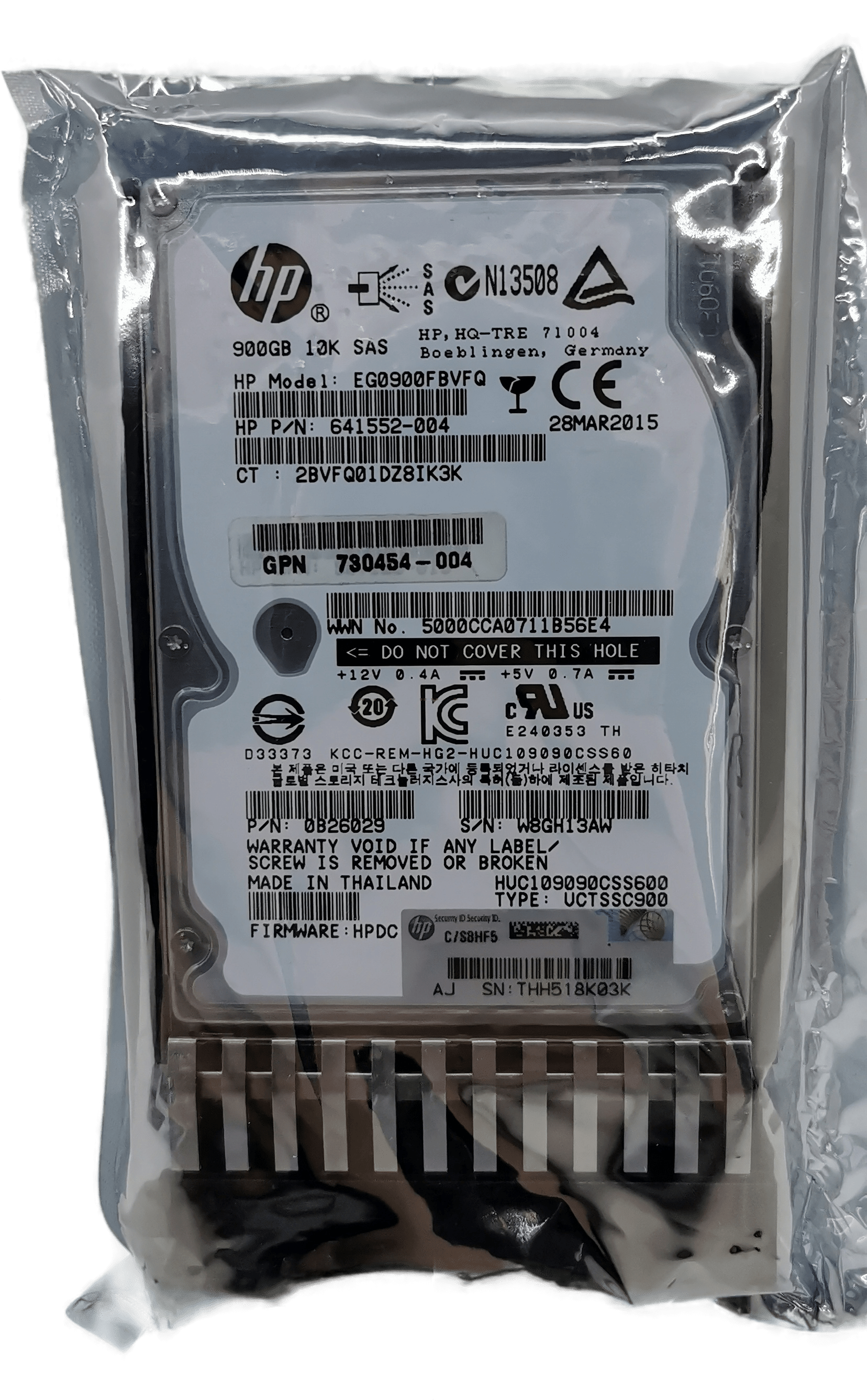 HP 900GB 2.5" 6G SAS 64MB 10k HDD Festplatte mit Rahmen 641552-004 730454-004 | 405 (Bild 2 von 3)