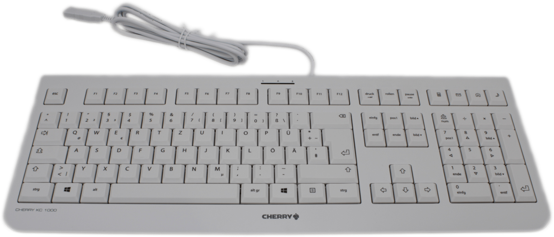 Cherry KC 1000 Flache Tastatur Weiß / White QWERTZ | USB PC Notebooks | Neu/OVP | 157 (Bild 1 von 6)