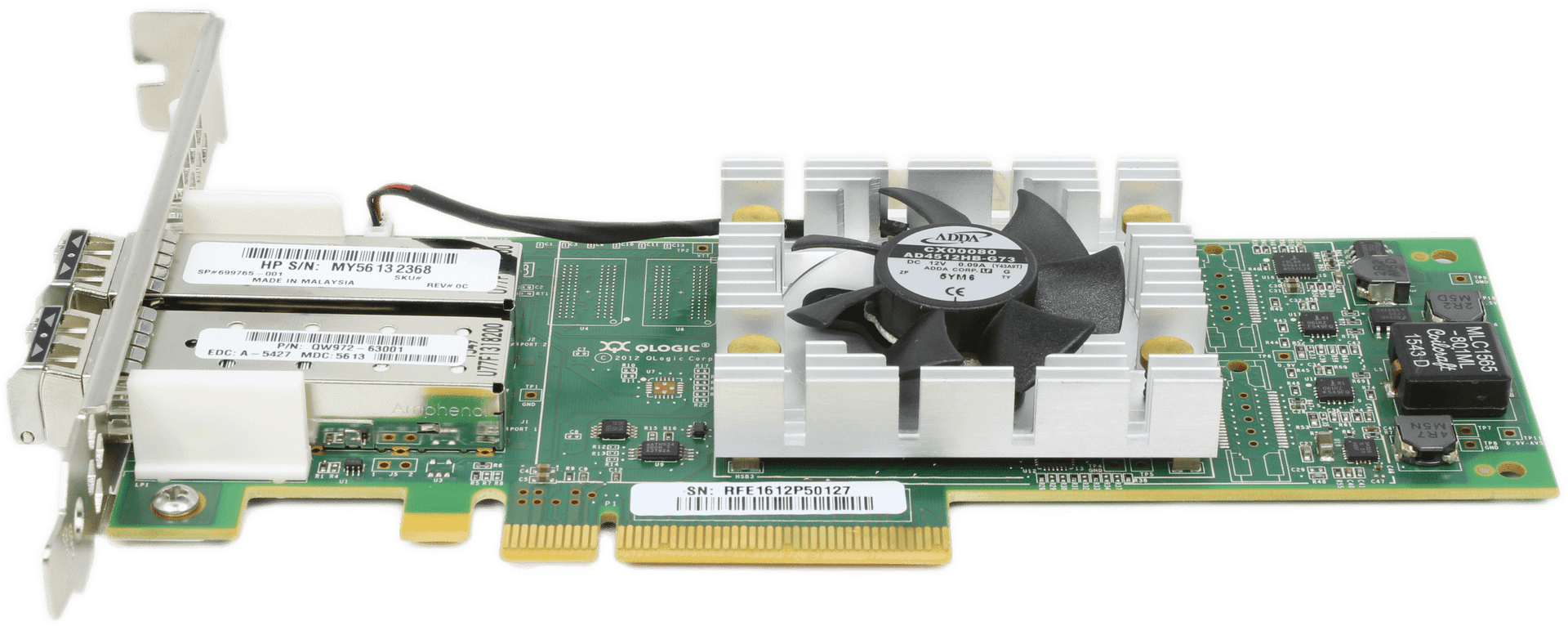 HP Qlogic Dual-Port 16Gb PCIe3 x8 FC Server Adapter QLE2662-HP FP + 2x 16G GBICs | 9924 — Seitenansicht (Bild 2 von 6)