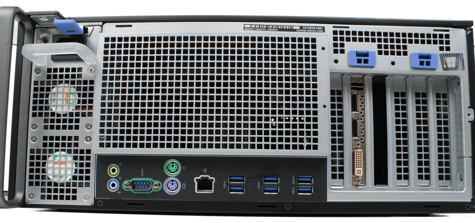 Dell Precision 5820 | Intel W-2245 64GB DDR4 960GB SSD Nvidia Quadro K2000 Win11 | 10116 — Rückansicht (Bild 5 von 6)