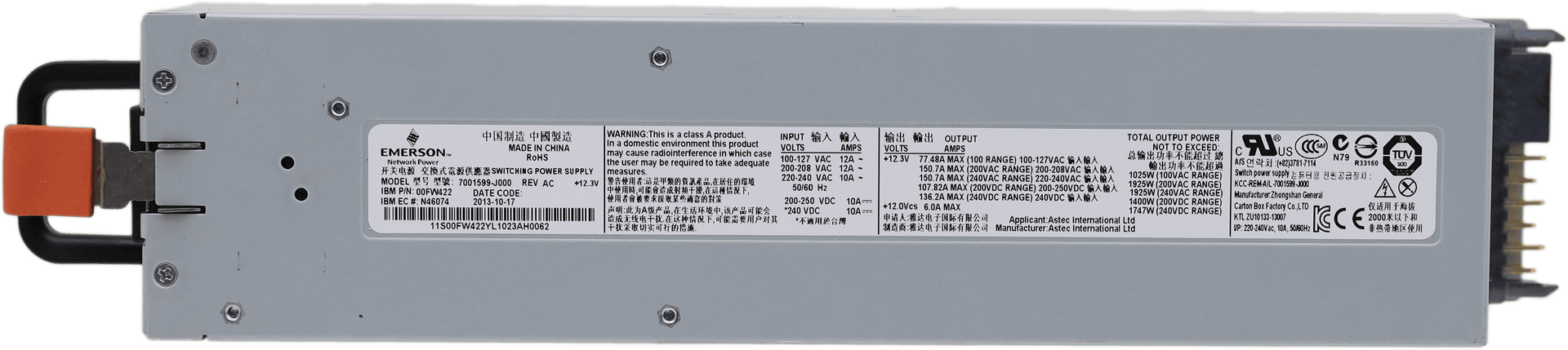 Emerson IBM 1925W Switching PSU / Netzteil - 7001599-J000 Rev AC - 00FW422 | 10505 (Bild 3 von 6)