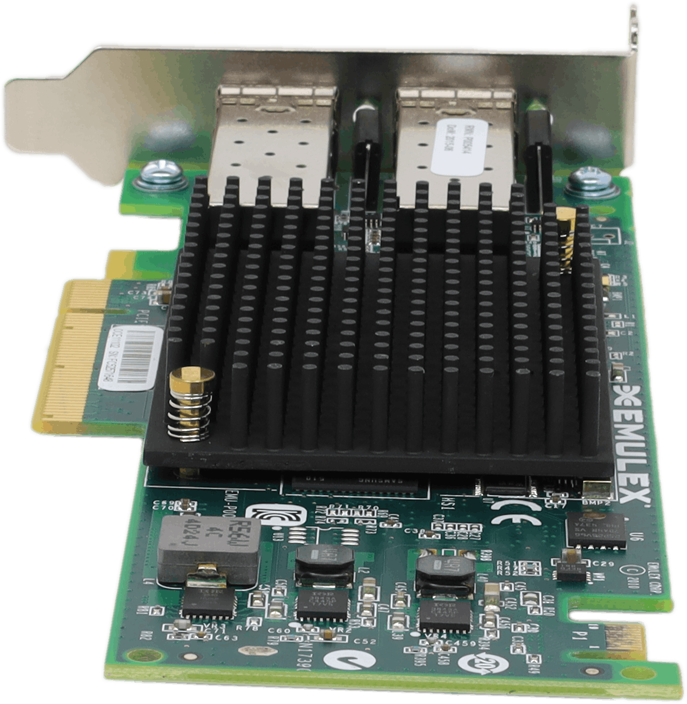 Emulex OneConnect OCe11102 10GbE Dual-Port SFP+ Netzwerkadapter PCIe2 x8 +GBICs | 10402 — Rückansicht (Bild 7 von 7)