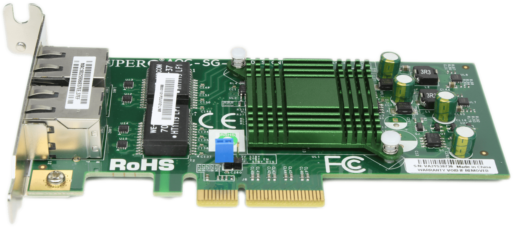 Supermicro AOC-SG-I2 Netzwerkkarte Dual Port PCIe2.0 x4 Gigabit Ethernet Adapter | 9819 (Bild 3 von 6)