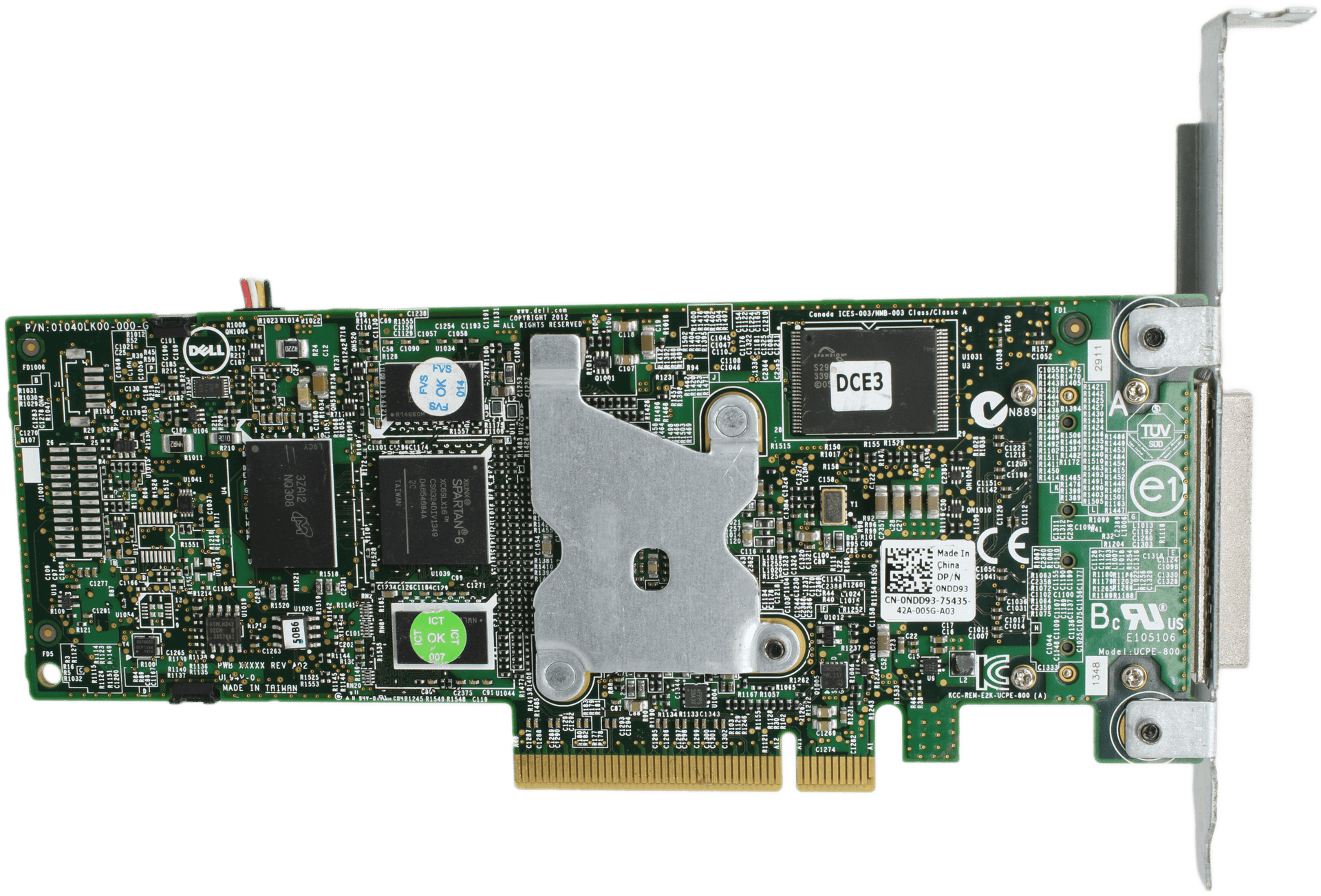 Dell PERC H810 6Gb/s SAS RAID Controller PCIe x8 1GB Cache 0NDD93 +BBU 070K80 FP | 9999 — bottom view (image 7 of 8)