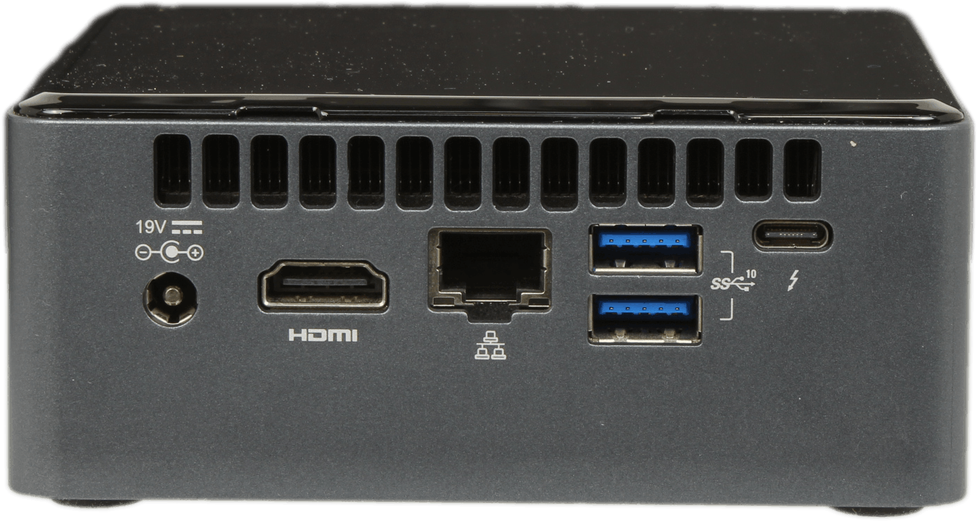 Intel NUC Mini PC - Intel i3-8109U 8GB DDR4 120GB SSD TB3 WiFi + PSU NUC8i3BEH | 10208 — Rückansicht (Bild 3 von 5)