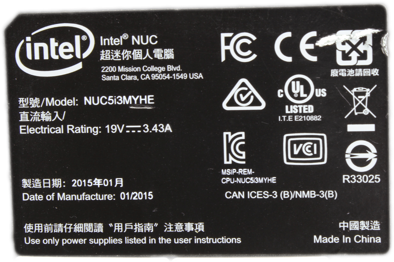 Intel NUC Mini PC | Intel Core i3-5010U | 120GB SSD 8GB RAM | +PSU | NUC5i3MYHE | 9647 (Bild 7 von 7)