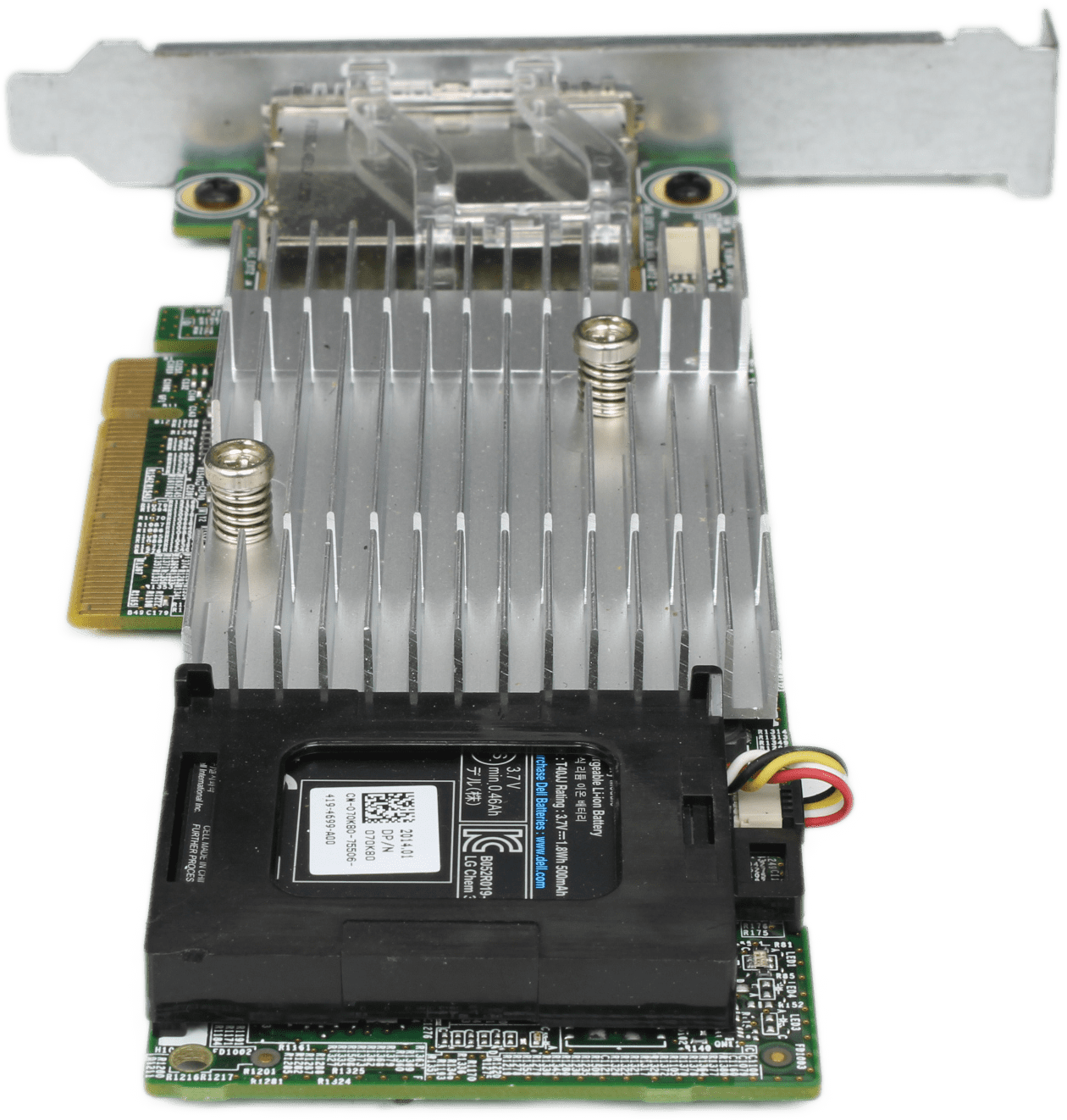 Dell PERC H810 6Gb/s SAS RAID Controller PCIe x8 1GB Cache 0NDD93 +BBU 070K80 FP | 9999 — rear view (image 4 of 8)