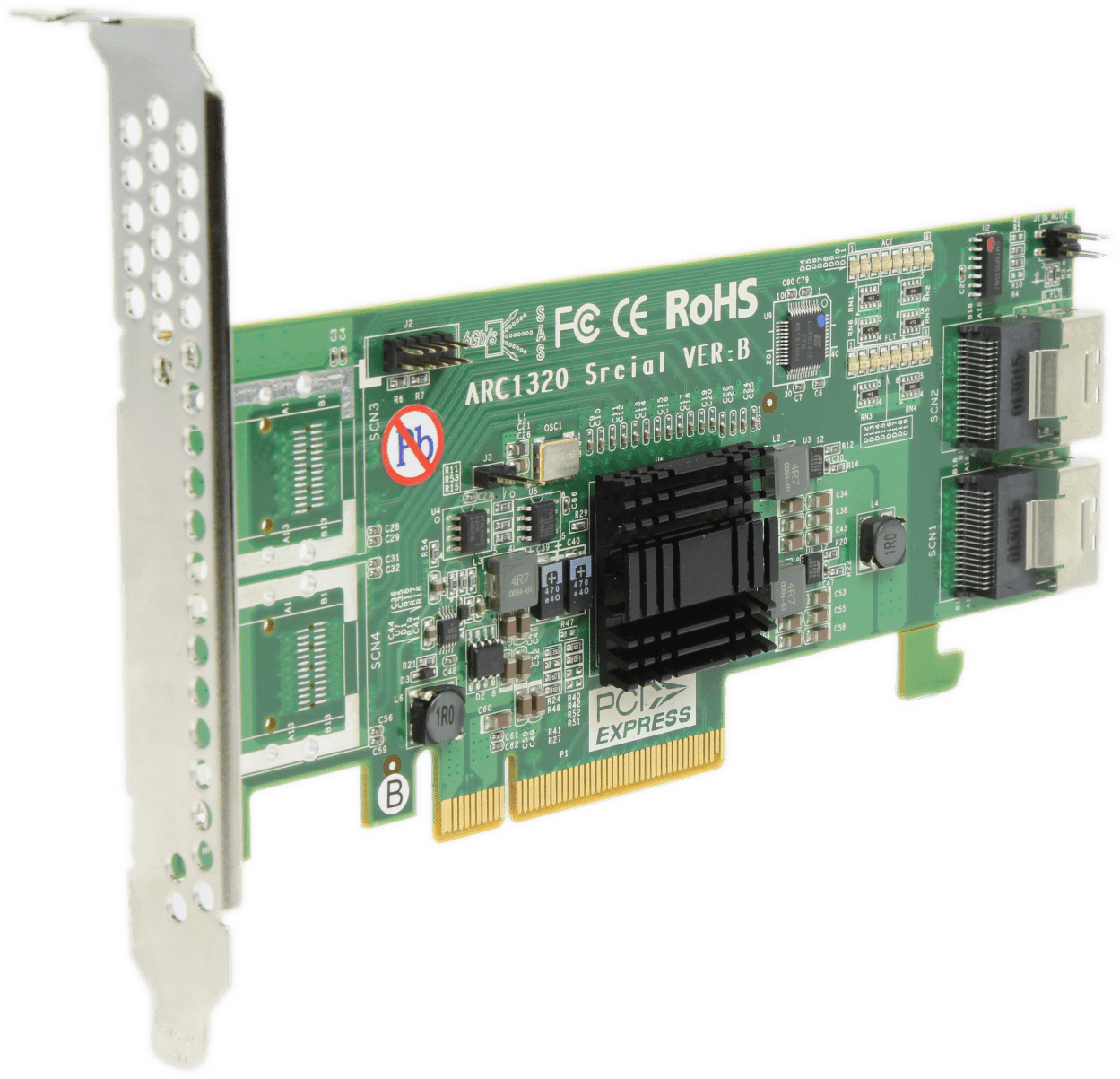Areca ARC-1320-8i 8x 6Gb/s SAS Host Adapter PCIe2.0 x8 2x SFF-8087 Full Profile | 9349 (Bild 1 von 6)