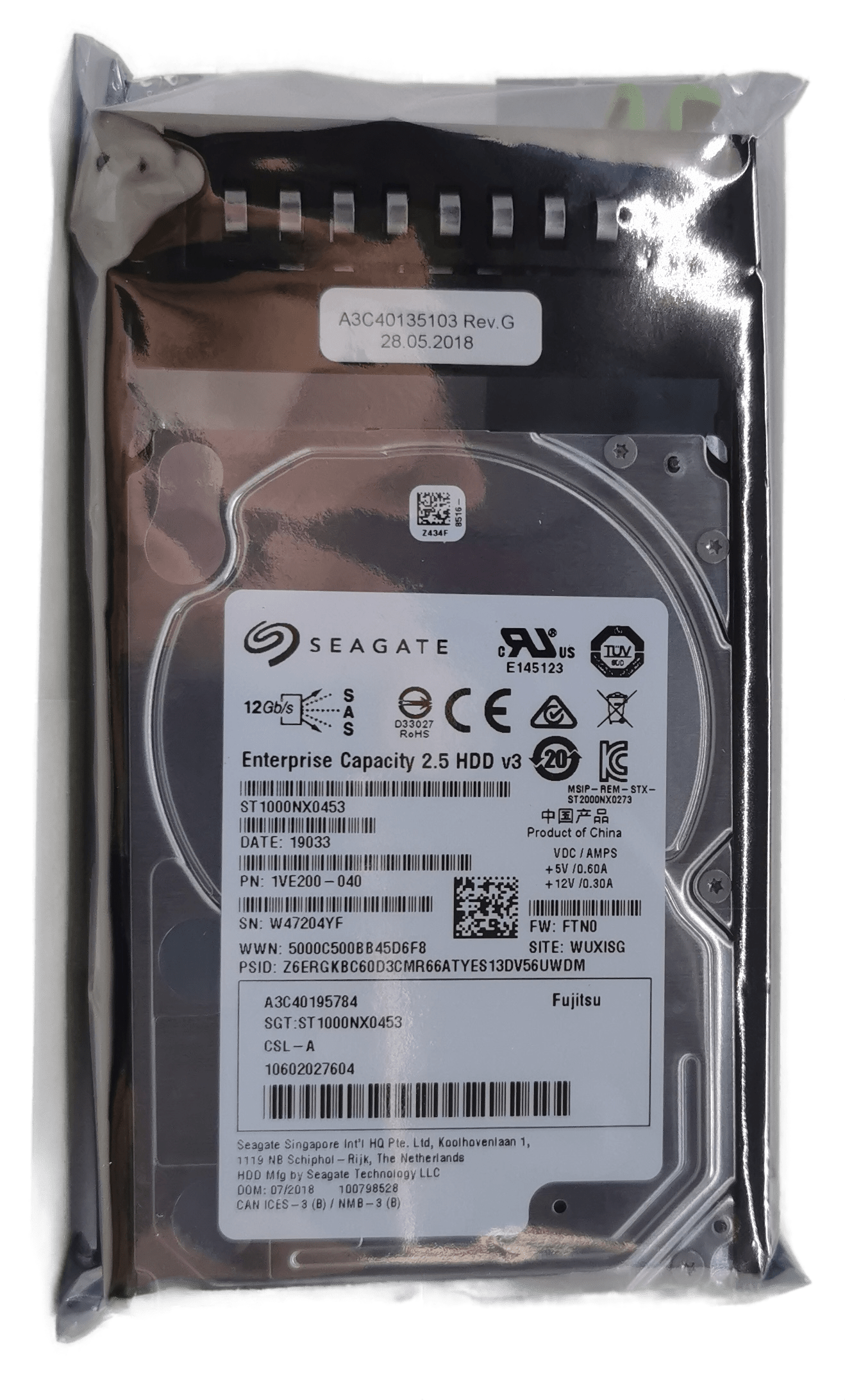 Fujitsu Seagate 1TB 2.5" 12G SAS 7,2k HDD Festplatte ST1000NX0453 A3C40135103 | 392 (Bild 1 von 3)