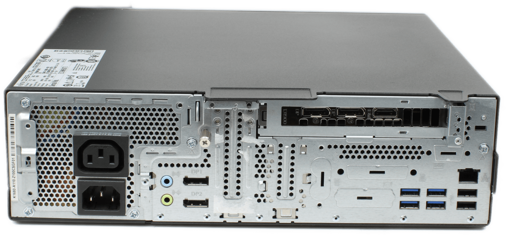Fujitsu Esprimo D9010 PC Intel i7-10700 GTX 1650 - 16GB DDR4 256 GB NVMe + Win11 | 10104 — Rückansicht (Bild 3 von 8)