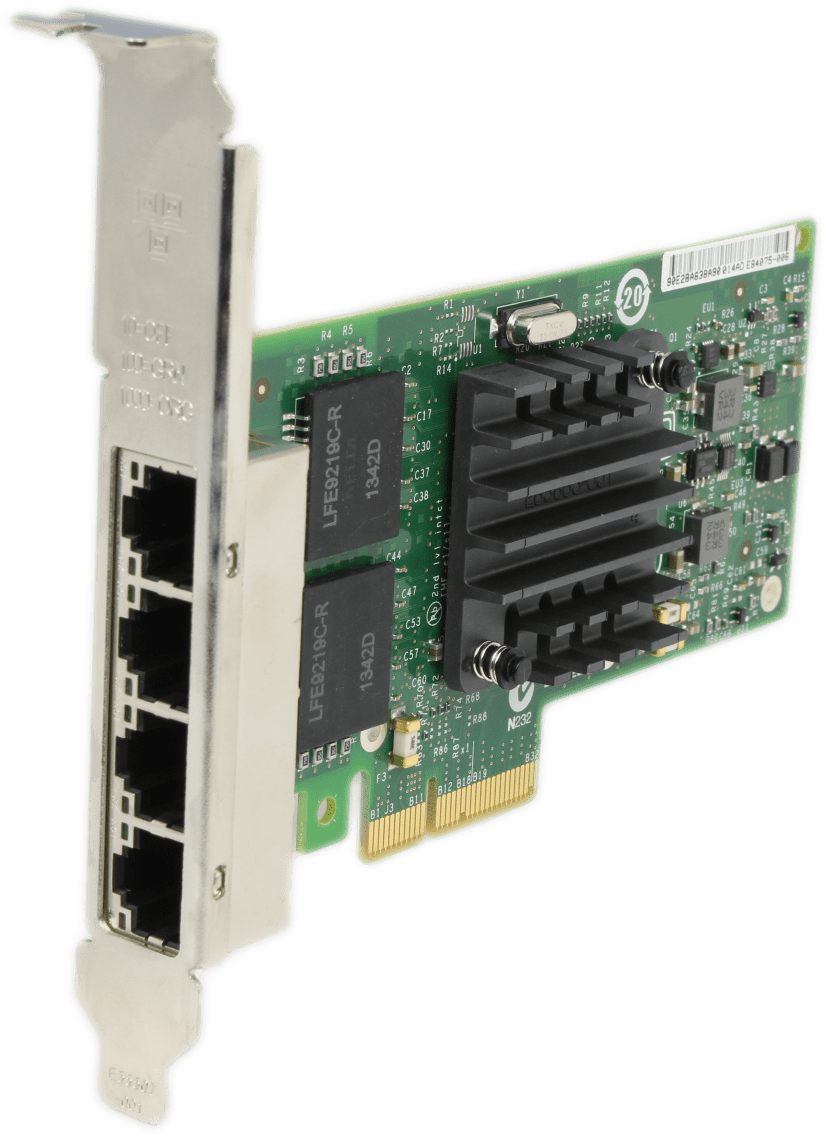 Intel I340-T4 Netzwerkkarte 4Port PCIe2.0 x4 Gigabit Ethernet Adapter E1G44HTBLK | 9746 (Bild 1 von 6)