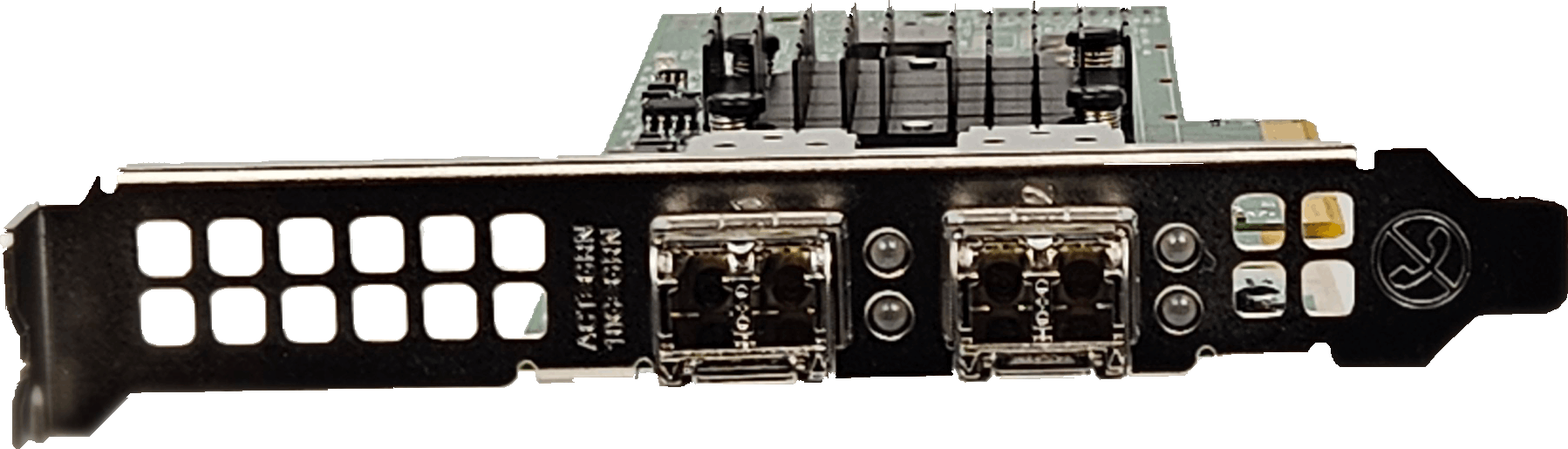 Dell BroadCom Dual Port Adapter - 10 Gbps Fibre Channel SFP+ PCIe x8 - 0GMW01 | 10332 — Anschlüsse (Bild 3 von 6)