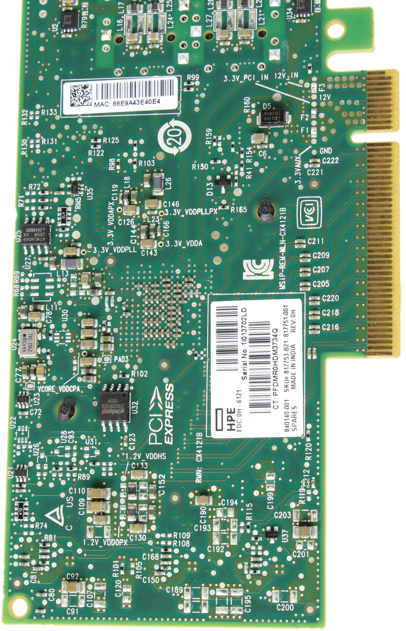 HPE 640SFP28 Dual Port 25GbE SFP28 Netzwerkadapter PCIe3.0 x8 FP - 817753-B21 | 10061 — Draufsicht (Bild 6 von 6)