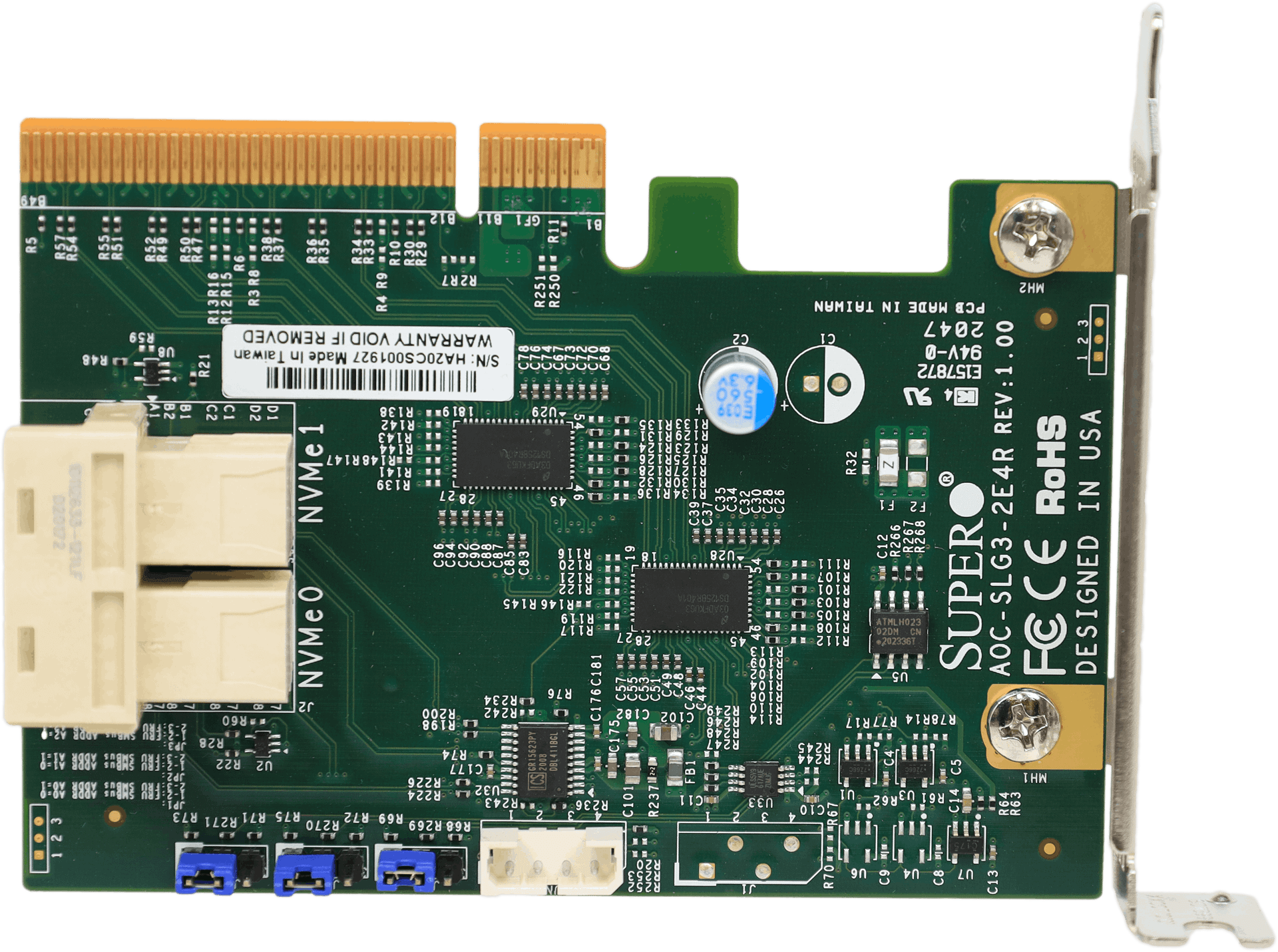 Supermicro Dual-Port Gen-3 Interner NVMe HBA - SFF-8643 inkl Kabel AOC-SLG3-2E4R | 10477 (Bild 2 von 6)