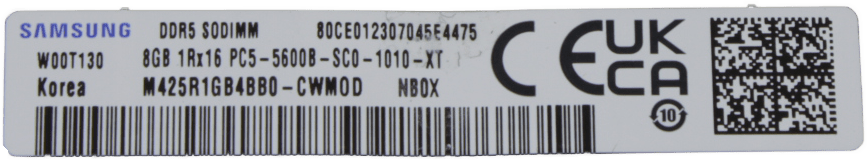 Samsung 8GB 1Rx16 PC5-5600B-SC0-1010-XT SO-DIMM RAM | M425R1GB4BB0-CWM0D | 9366 (Bild 6 von 6)