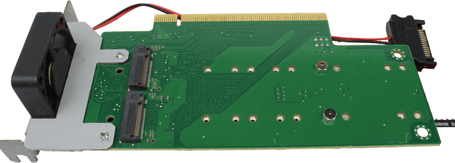 ASRock Rack RB4M2 - Adapter Board - 4x M.2 M-Key SSD to PCIe3.0 x16 mit Lüfter | 10141 — Unterseite (Bild 3 von 4)