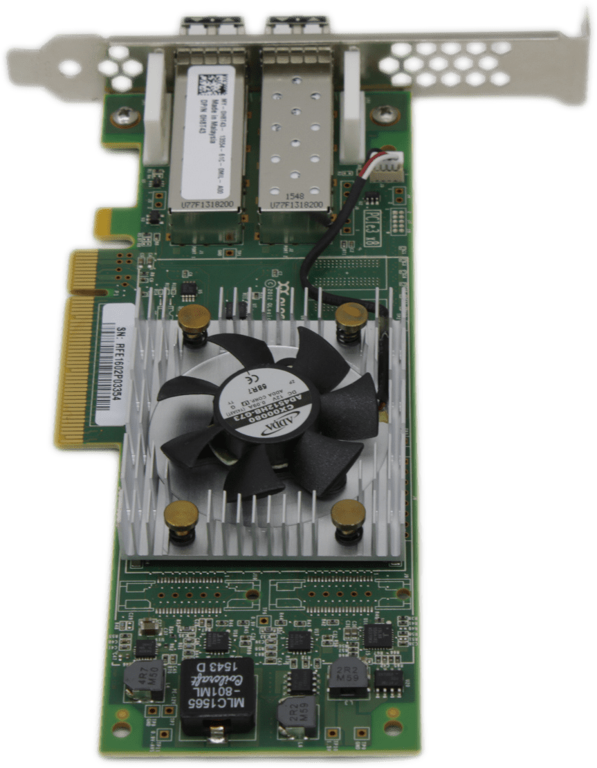 Qlogic Dual-Port 16Gb PCIe3x8 FC Server Adapter QLE2662-DEL 0H8T43 FP + 2x GBICs | 9511 (Bild 4 von 7)