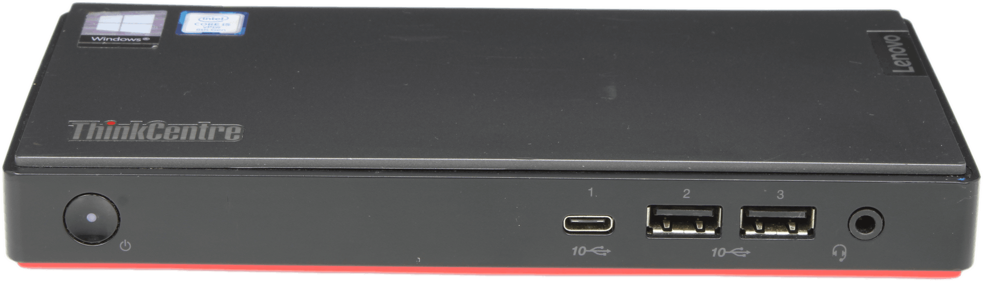 Lenovo ThinkCentre M90n Mini PC - i5-8365U 8GB DDR4 ohne SSD - 2x USB-C - +PSU | 10298 — Vorderansicht (Bild 2 von 6)