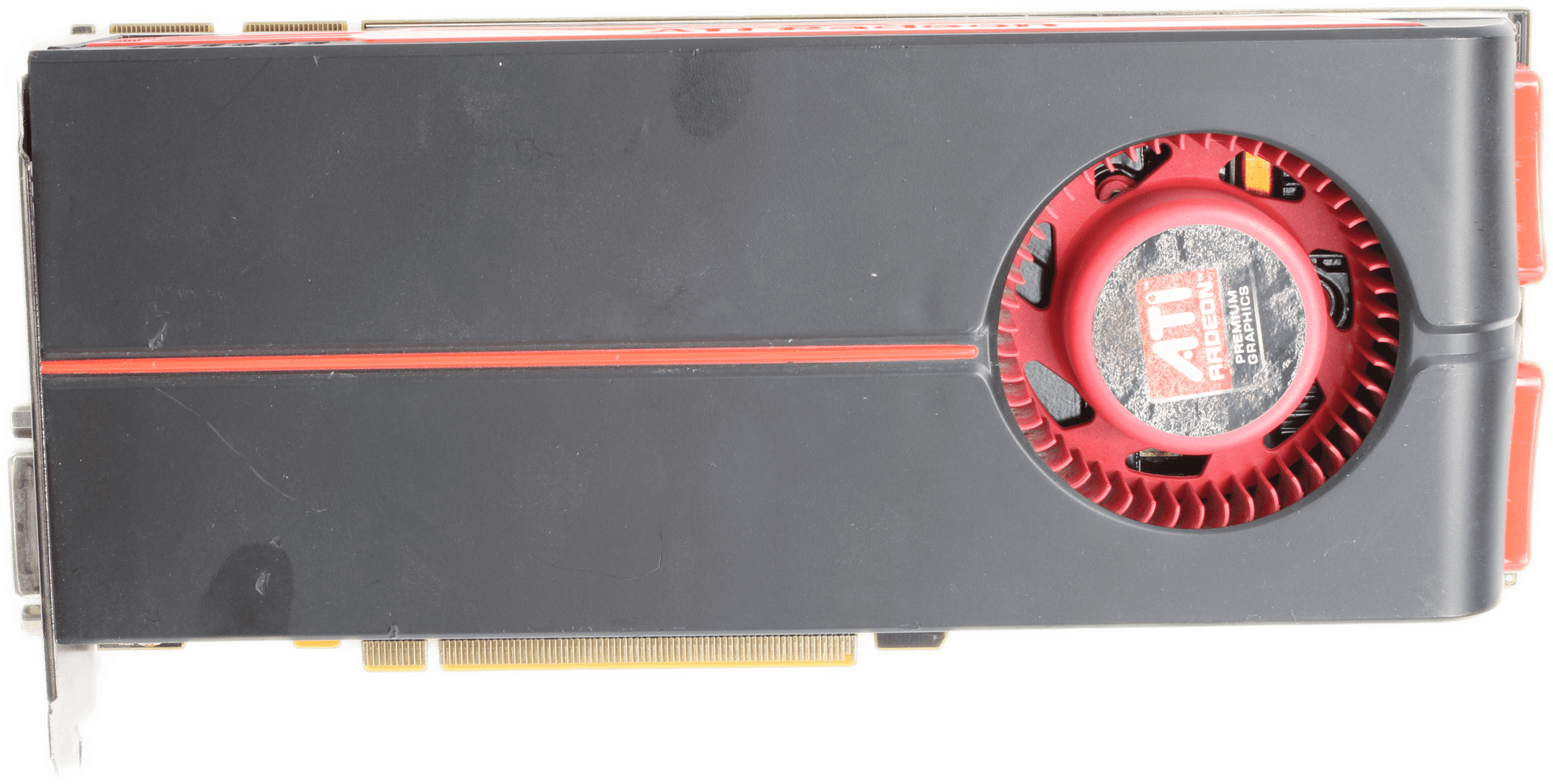 AMD Radeon HD 5850 Grafikkarte 1 GB 256-Bit GDDR5 2x DVI 1x DisplayPort 1x HDMI | 9998 — Draufsicht (Bild 4 von 8)