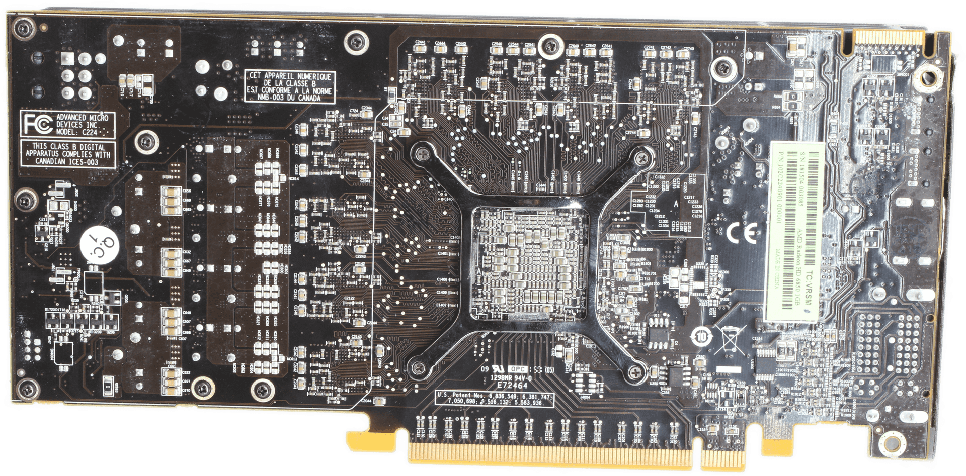 AMD Radeon HD 6850 Grafikkarte 1 GB GDDR5 2x DVI 2x DP Mini 1.1 1x HDMI 1.3a | 9996 — Unterseite (Bild 6 von 7)