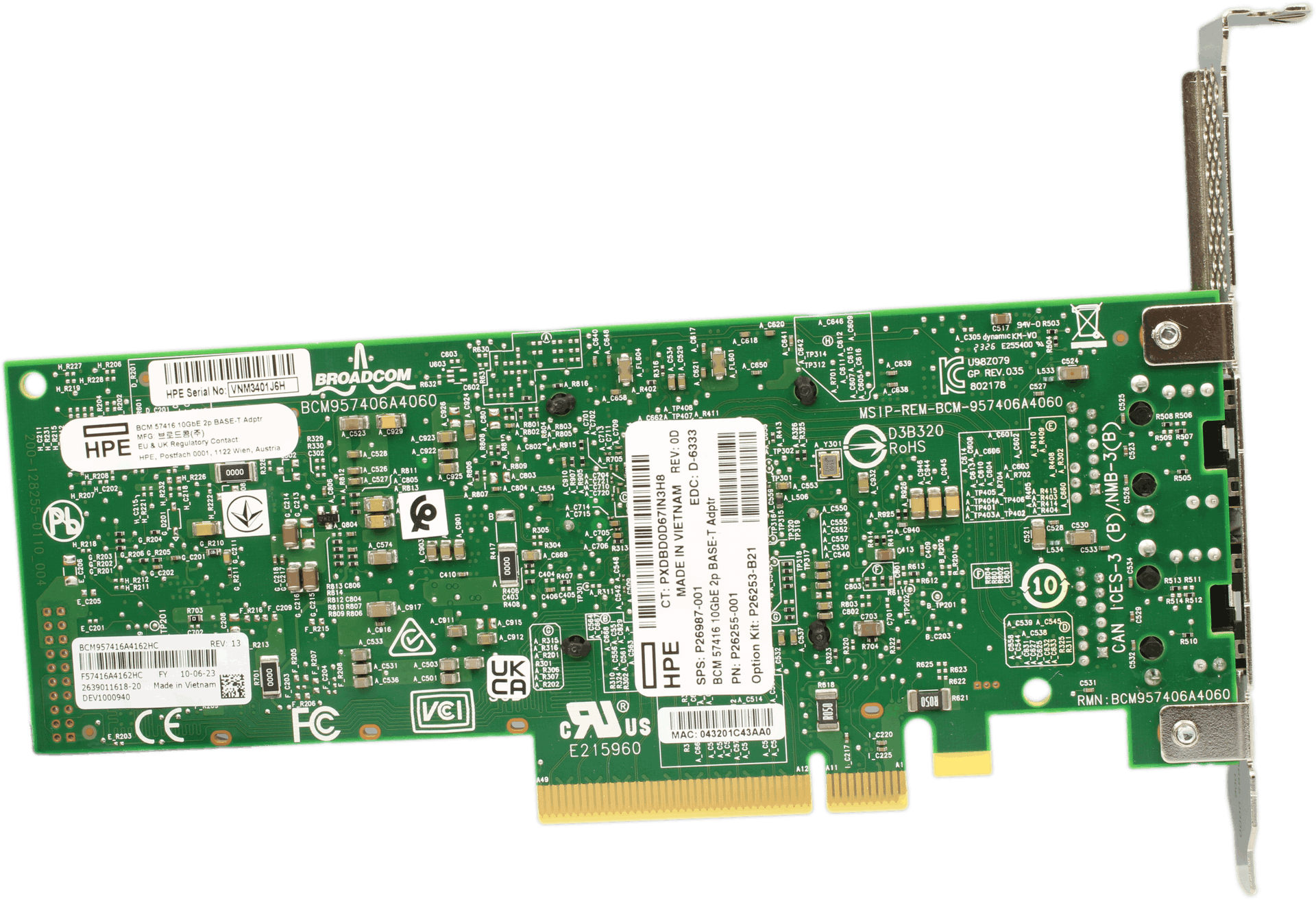 HPE BCM 57416 10GbE 2-Port Netzwerkkarte PCIe3 x8 FP - P26987-001 P26255-001 | 10248 (Bild 5 von 5)