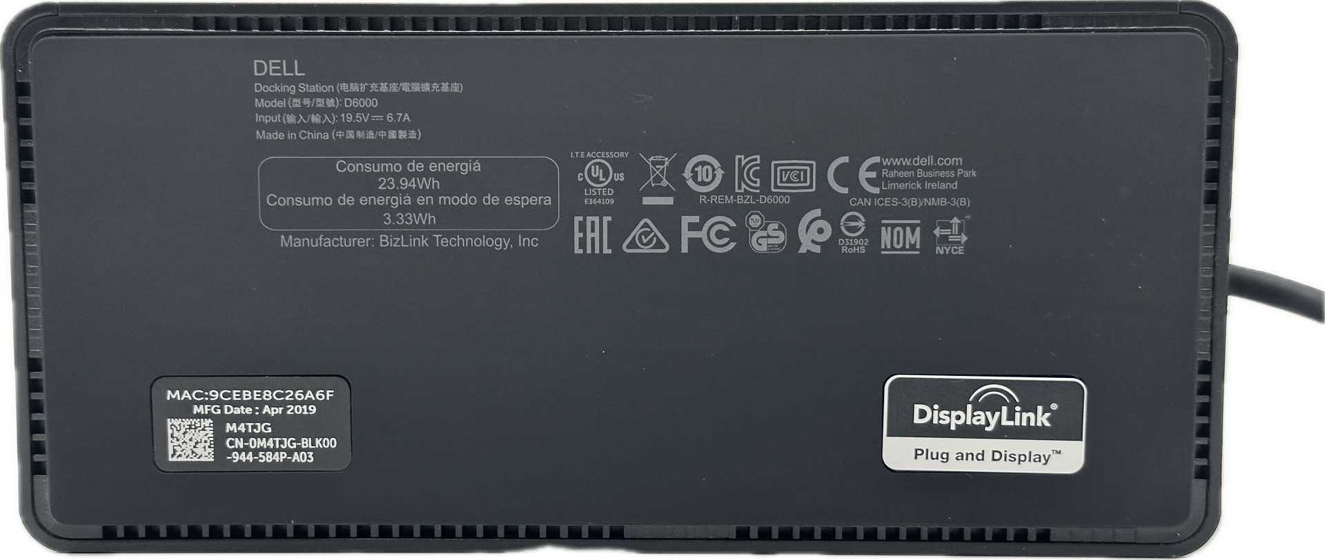 DELL D6000 Dokingstation | USB 3.0 / USB-C | Universal Dock inkl. 130W B-Ware | 86 (Bild 6 von 6)