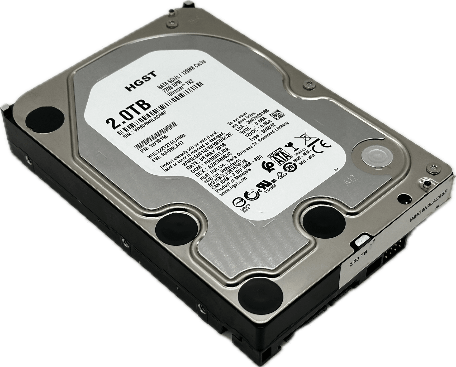 HGST Ultrastar 7K2 SATA III PC HDD | 2TB 7200RPM 6 Gb/s 3,5" HUS722T2TALA600 | 830 (Bild 1 von 6)