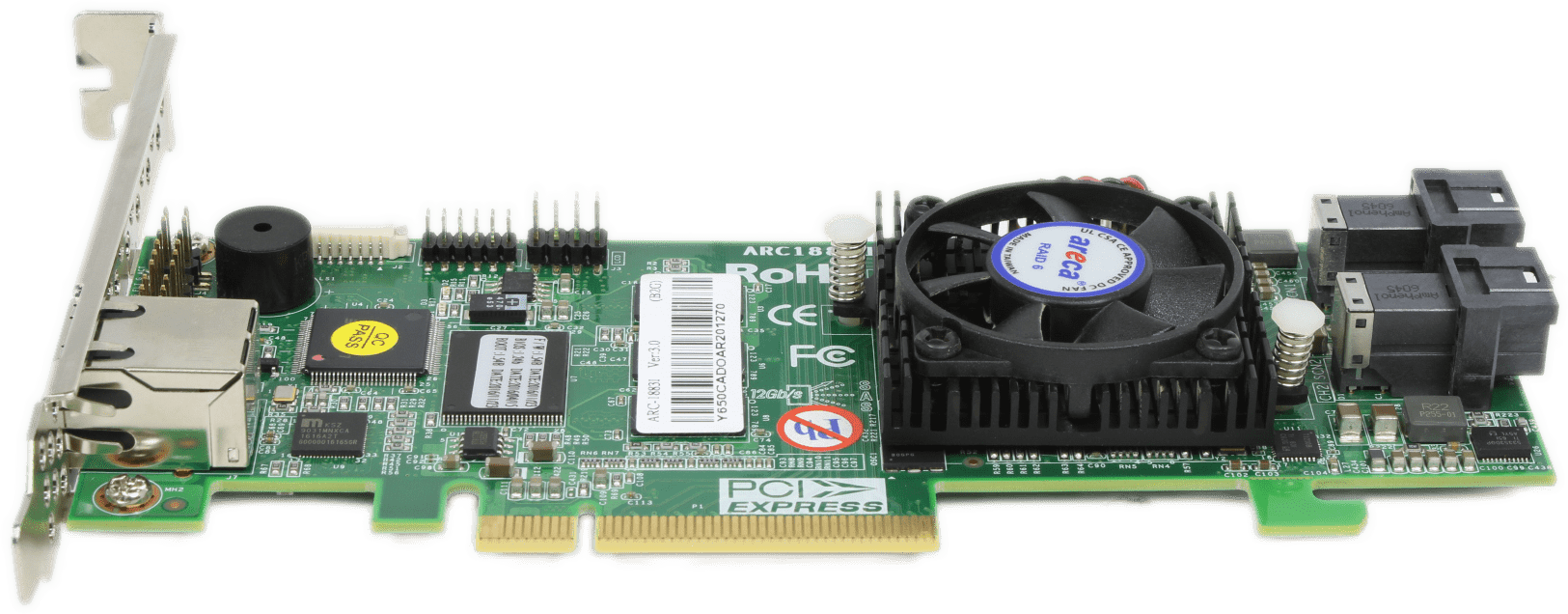 Areca ARC1883I Ver. 3.0 12Gb/s SAS/SATA Raid Adapter PCIe3.0 x8 2x SFF-8643 FP | 9432 (Bild 2 von 7)