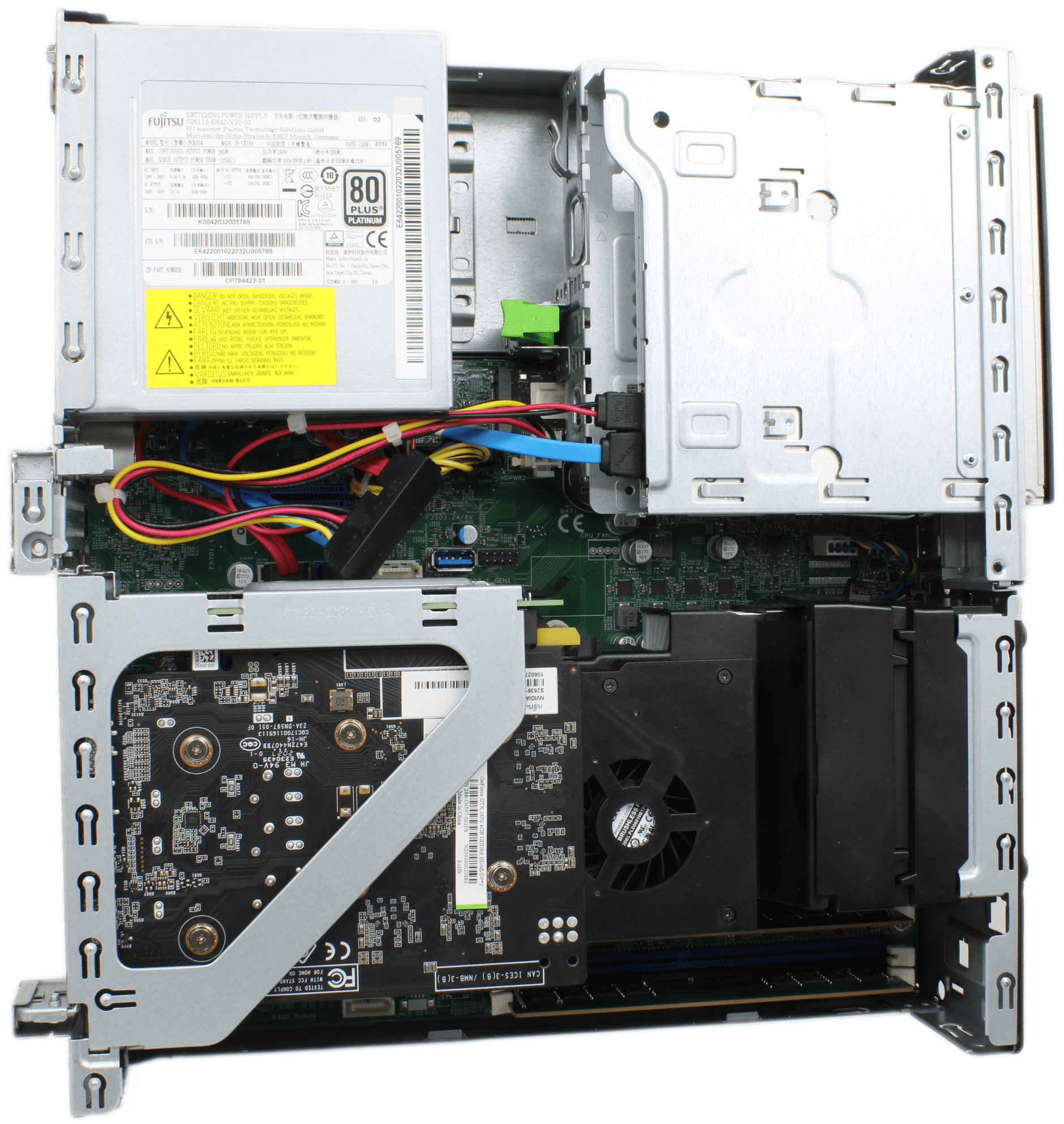 Fujitsu Esprimo D9010 PC Intel i7-10700 GTX 1650 - 16GB DDR4 256 GB NVMe + Win11 | 10104 — Draufsicht (Bild 6 von 8)