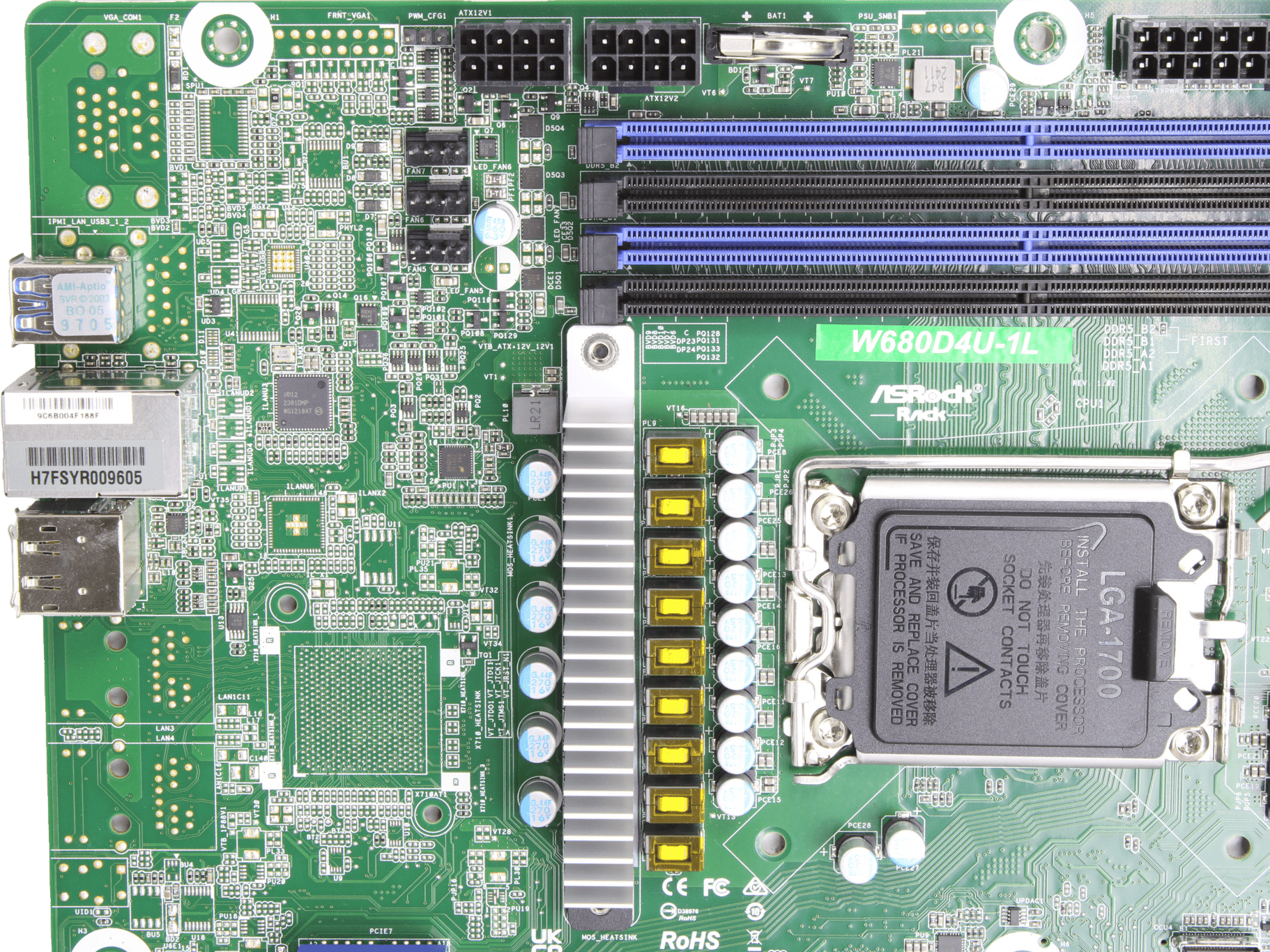 ASRock Rack W680D4U-1L Server Mainboard - Micro-ATX - Intel LGA-1700 + IO Shield | 10080 (Bild 8 von 10)