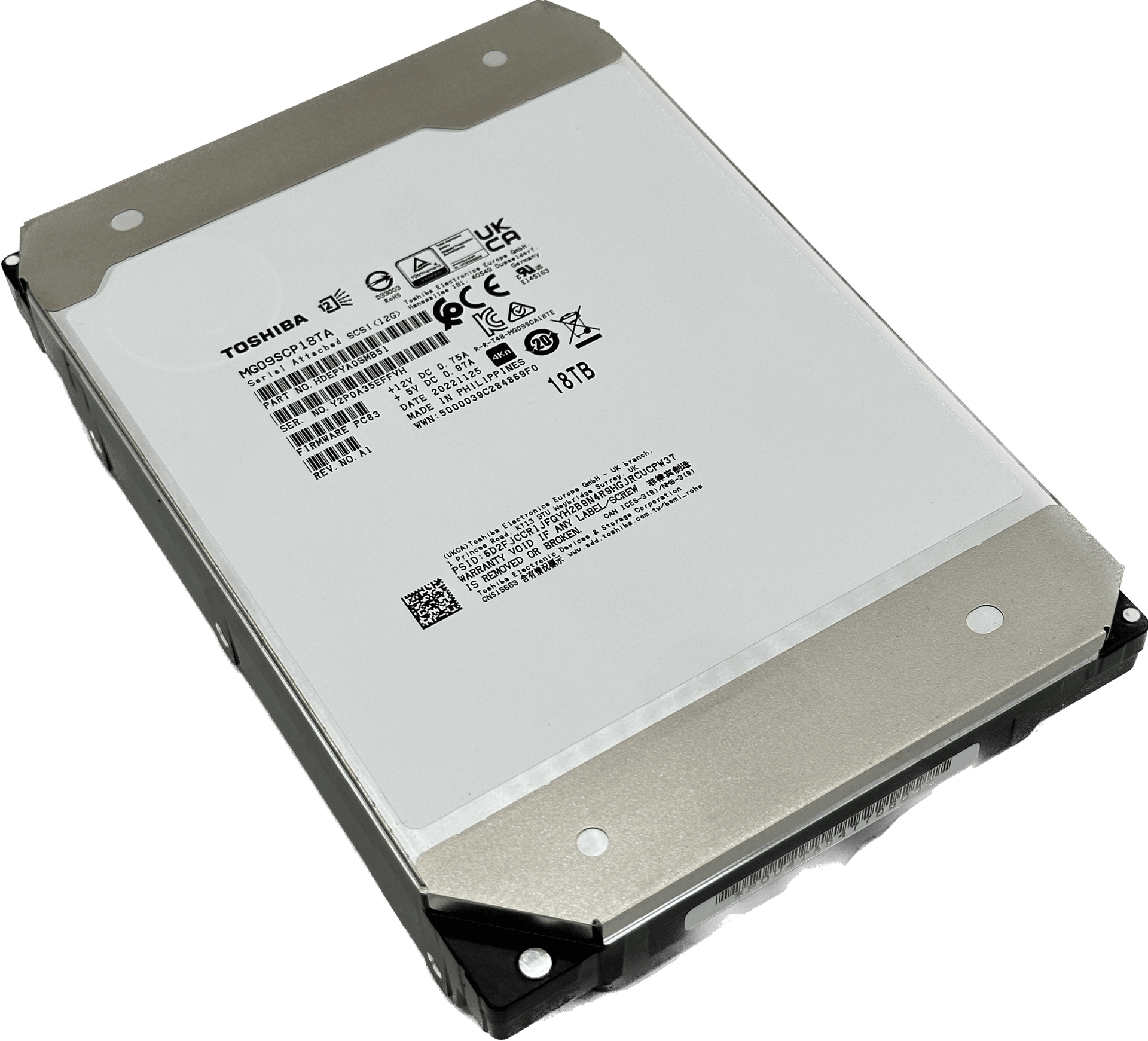 Toshiba 18TB MG09 Cloud-Scale Enterprise Server Class | 3.5" SAS 12G MG09SCP18TA | 624 (Bild 1 von 6)