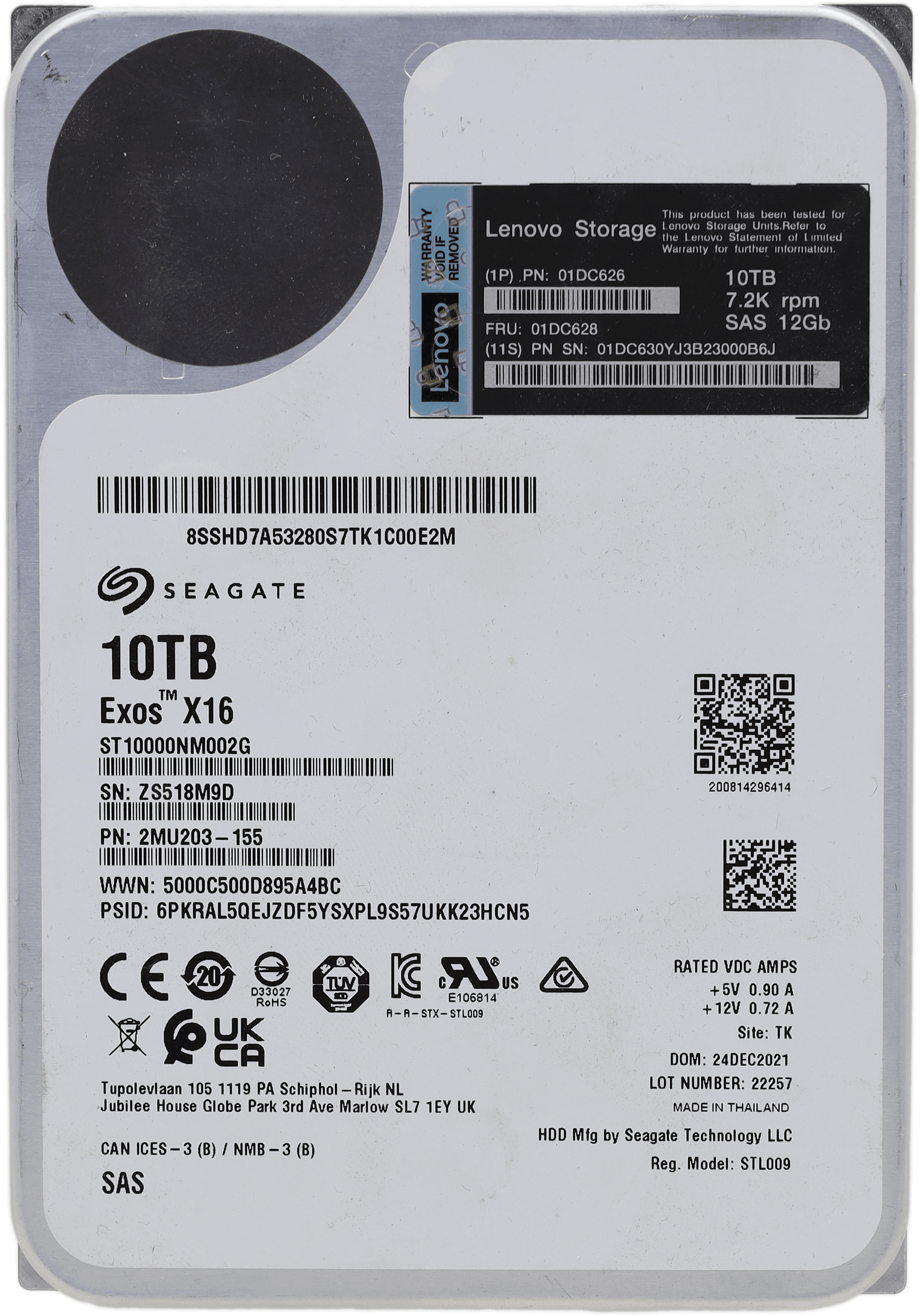 Lenovo Seagate 10TB 7,2K SAS 12Gb Server HDD 512e/4Kn 01DC626 2MU203-155 | 10548 (Bild 3 von 4)