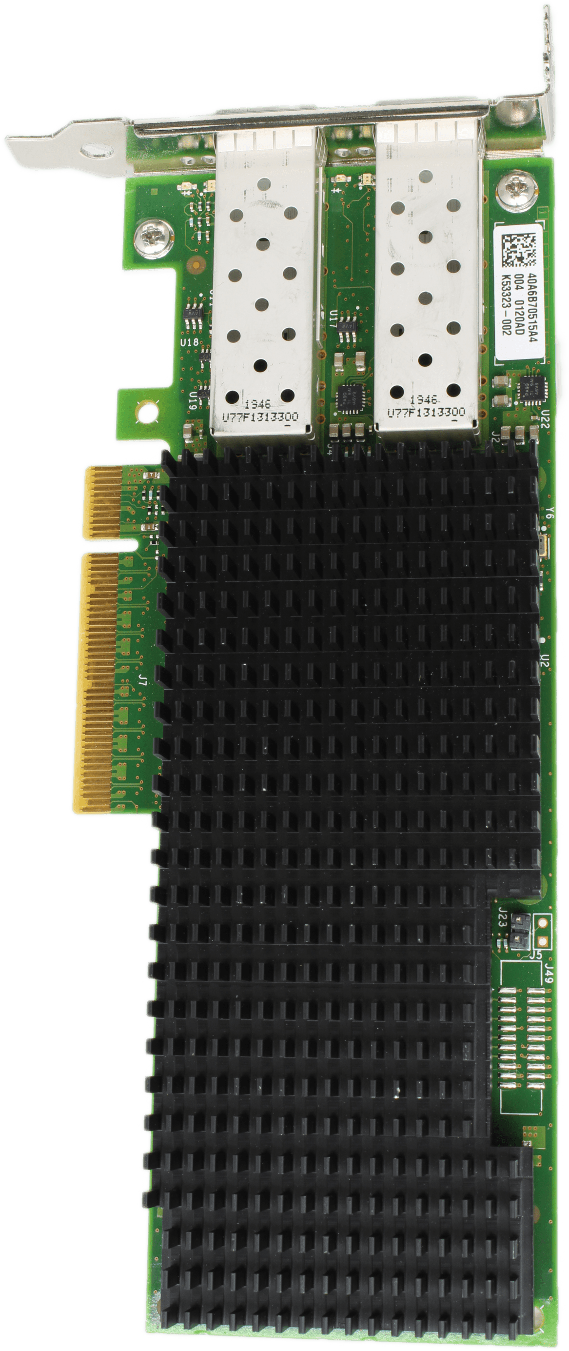 Intel XXV710-DA2 Netzwerkkarte SFP28 2-Port 25GbE PCIe 3.0 x8 ECSXXV710DA2 - LP | 10047 — Draufsicht (Bild 5 von 5)