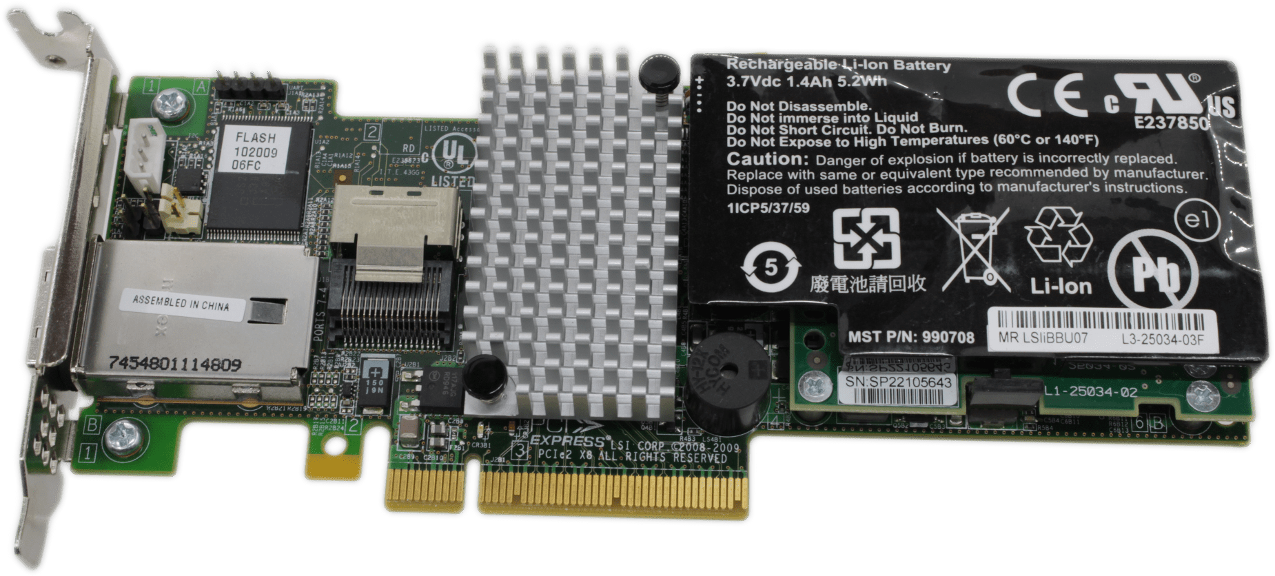 LSI | MR SAS 9280-4i4e | 6G RAID SAS/SATA Controller PCIe + BBU L3-25305-02A | 9337 (Bild 4 von 8)