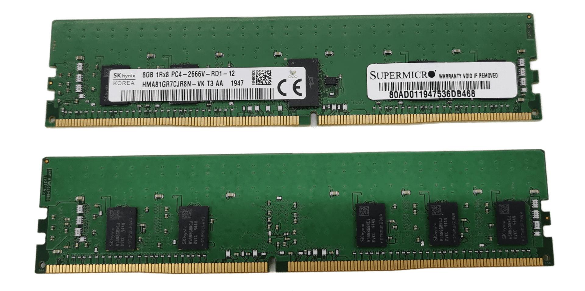 SKhynix Supermicro 8GB PC4-2666V DDR4 2666MHz RDIMM ECC Server HMA81GR7CJR8N-VK | 352 (Bild 3 von 3)