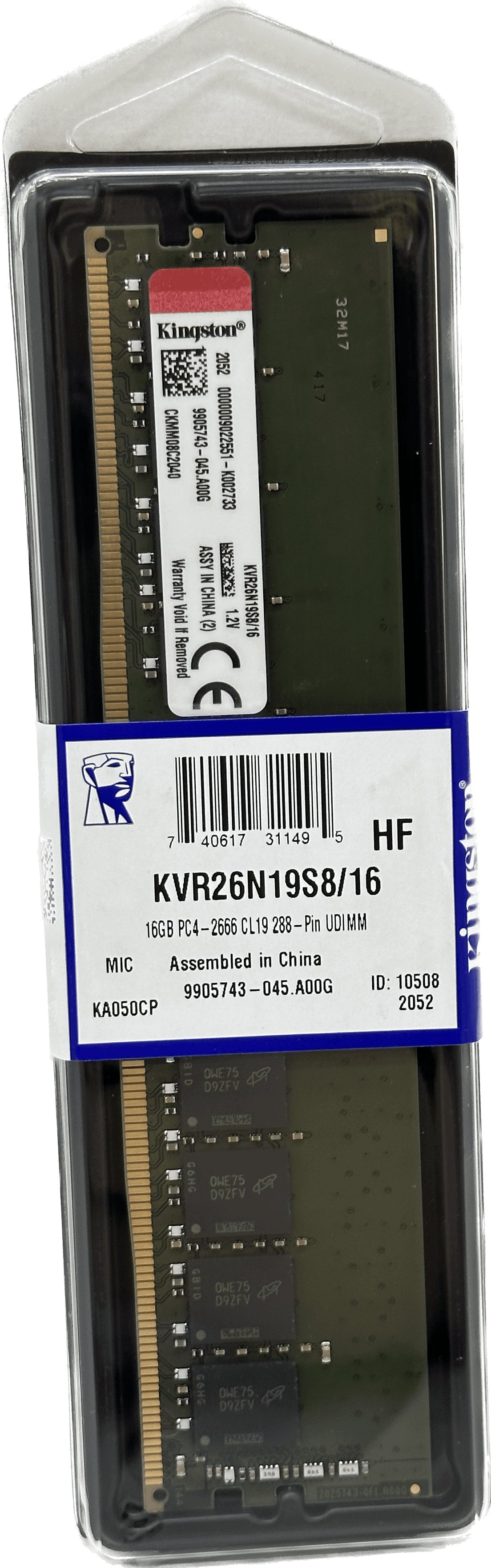 Kingston 16GB DDR4-2666 CL19 | UDIMM PC Arbeitsspeicher 288-Pin | KVR26N19S8/16 | 792 (Bild 4 von 6)