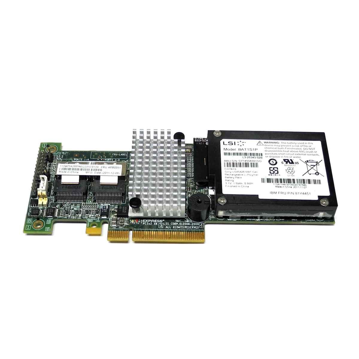 IBM ServeRAID M5015 6 Gb/s RAID Controller L3-25121-79B 46M0851 +BBU o. Bracket | 1441 (Bild 2 von 3)