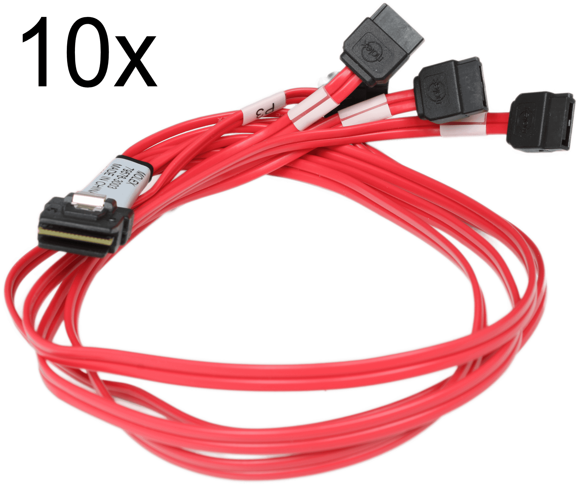 10x LSI Molex Mini SAS SFF-8087 zu 4x SATA RAID Controller Kabel 45cm 79576-3003 | 9968 — Übersicht (Bild 4 von 4)