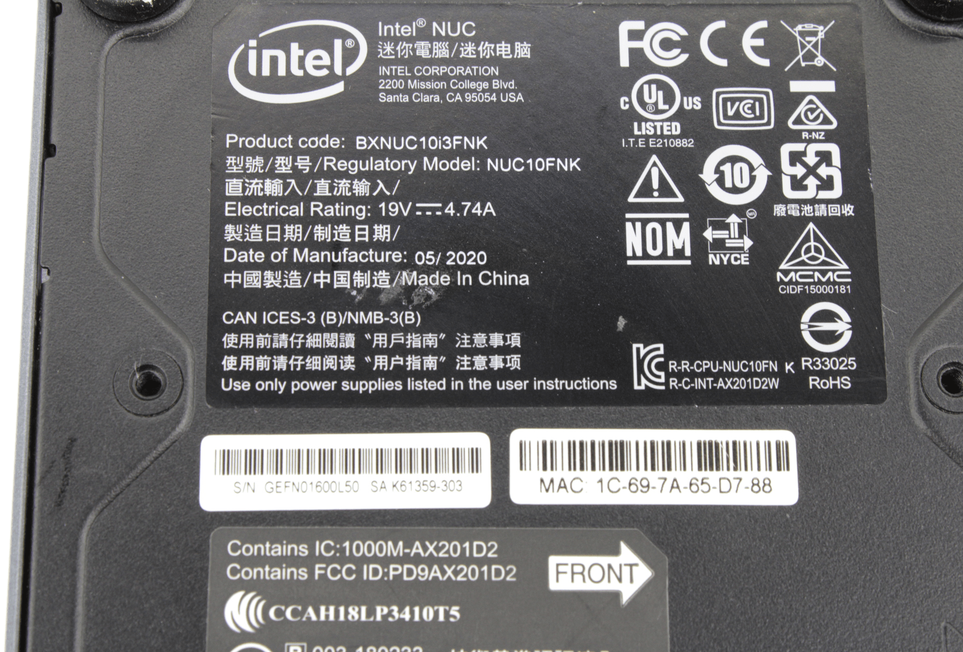 Intel NUC Mini PC WiFi - i3-10110U 2x2,1 GHz 256GB SSD 8GB RAM no OS - NUC10FNK | 3090 (image 5 of 7)