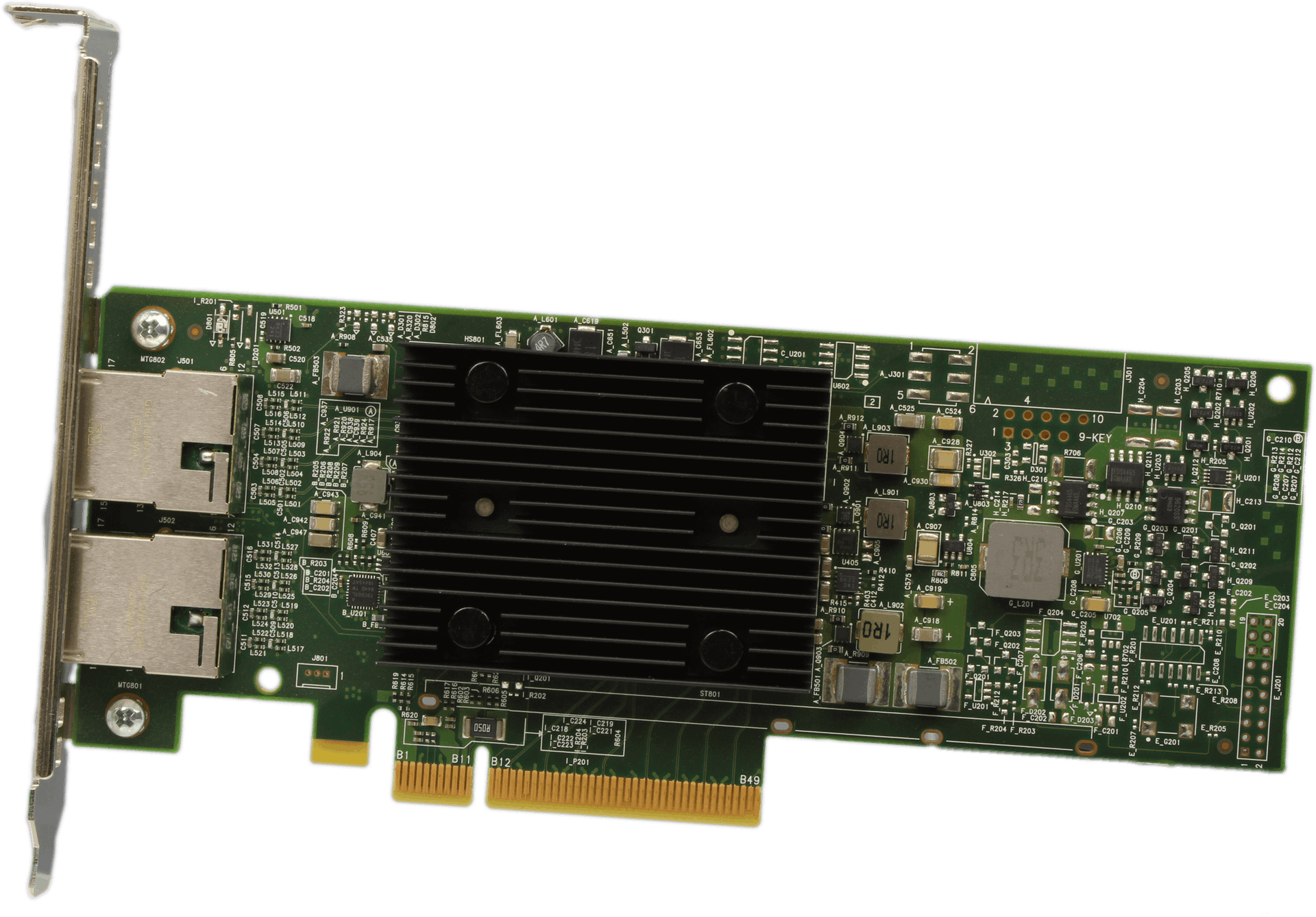 Dell Broadcom 57416 2-Port 10GbE RJ-45 Netzwerkkarte - PCIe3 x8 FP - DP/N 03TM39 | 10256 — Draufsicht (Bild 5 von 6)