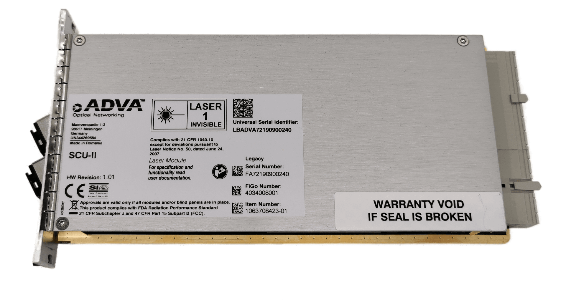 ADVA SCU-II Shelft Control Unit - For FSP-3000R7 - 1063708423-01 | 381 (image 4 of 5)