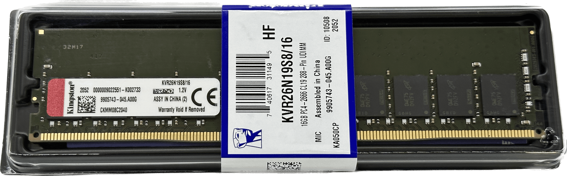 Kingston 16GB DDR4-2666 CL19 | UDIMM PC Arbeitsspeicher 288-Pin | KVR26N19S8/16 | 792 (Bild 3 von 6)