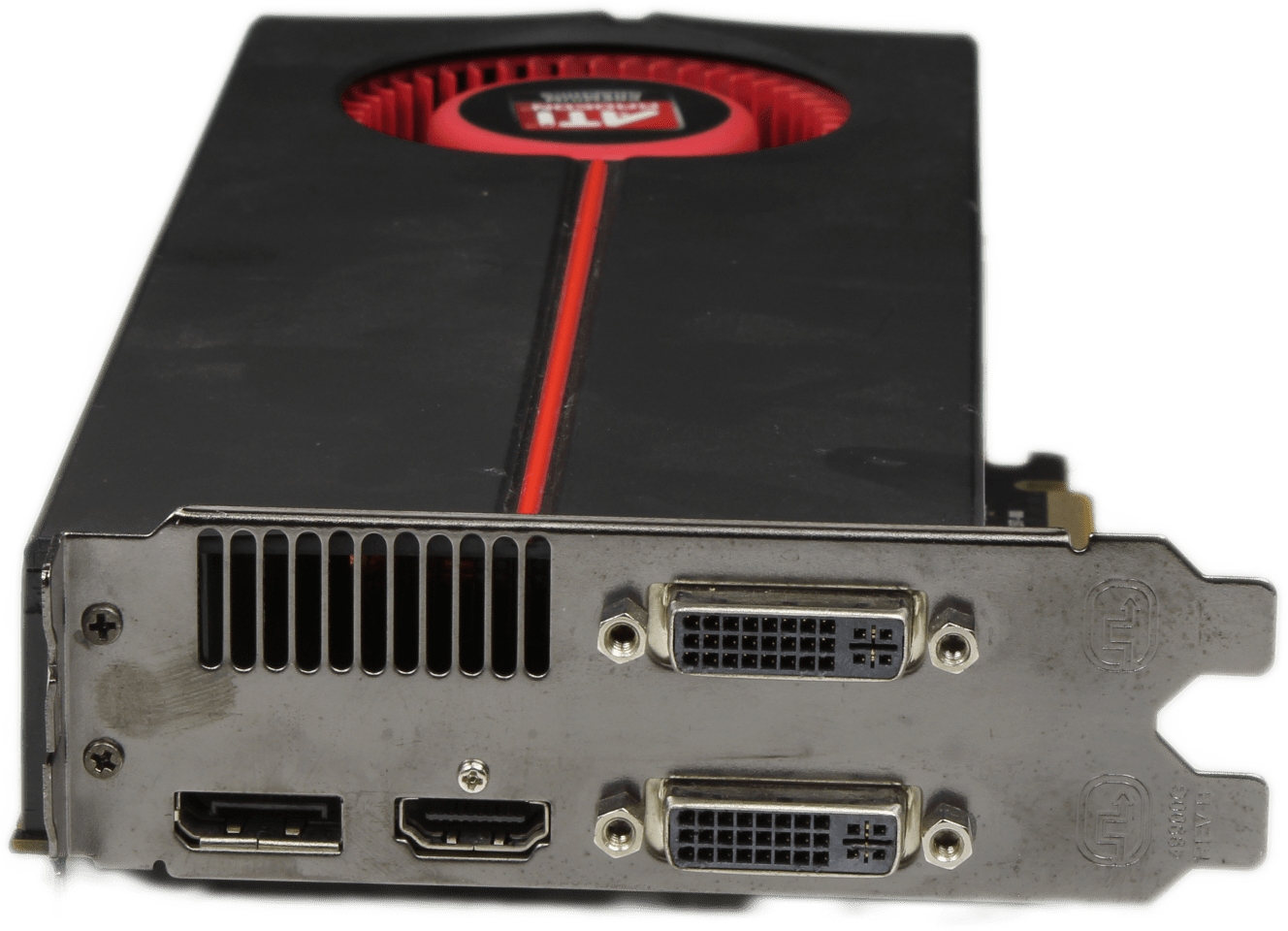 AMD Radeon HD 5850 Grafikkarte 1 GB 256-Bit GDDR5 2x DVI 1x DisplayPort 1x HDMI | 9998 — Anschlüsse (Bild 5 von 8)