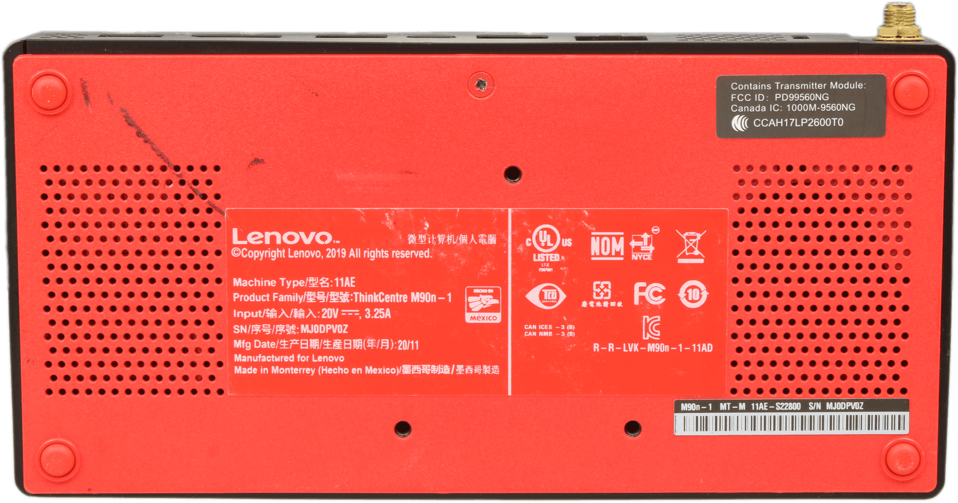 Lenovo ThinkCentre M90n Mini PC - i5-8365U 8GB DDR4 ohne SSD - 2x USB-C - +PSU | 10298 — Produktlabel (Bild 6 von 6)