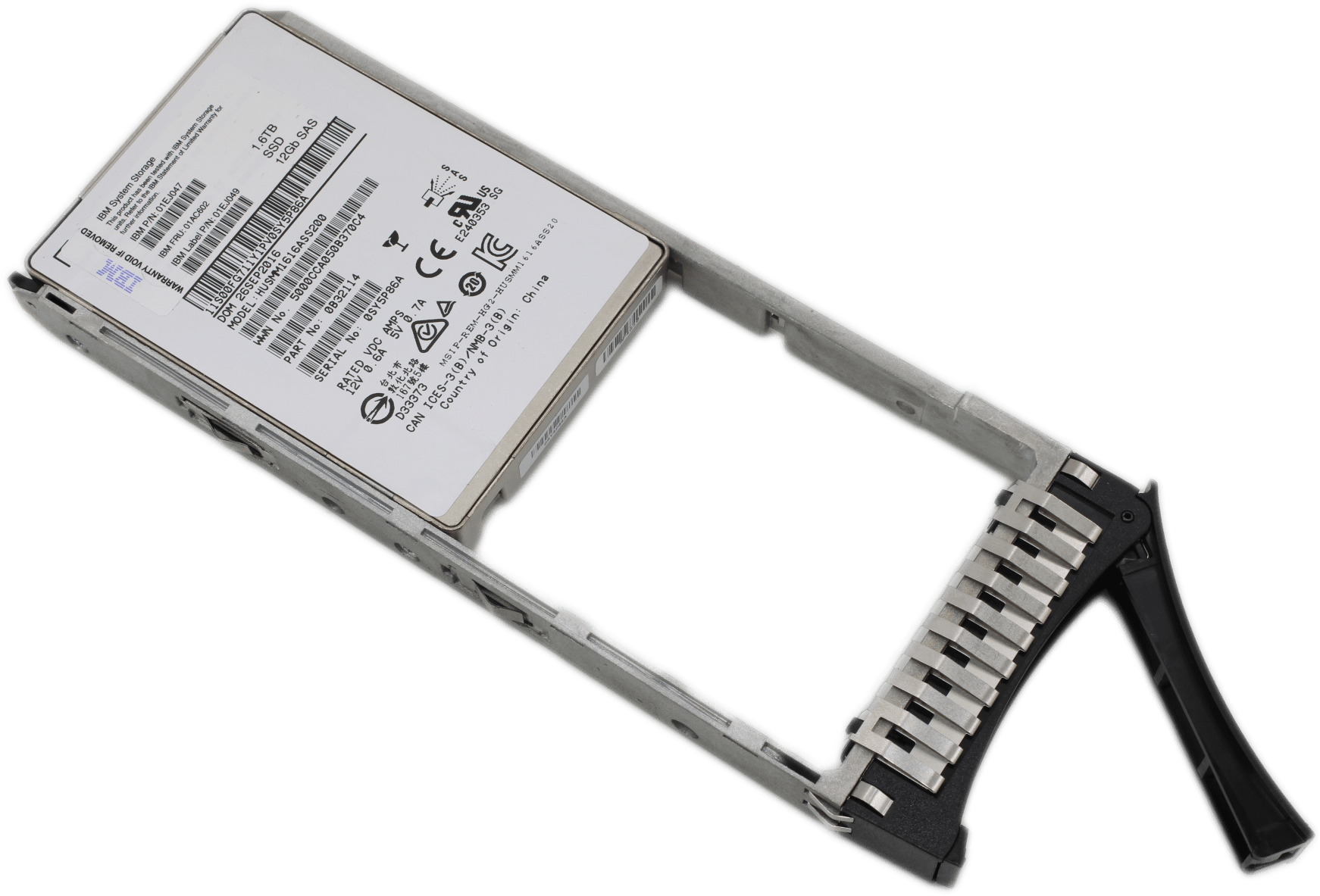 IBM SSD 1.6 TB + Caddy for Storwize | 12G SAS | 2.5" SFF 01AC602 01EJ047 01EJ049 | 9282 (Bild 1 von 6)